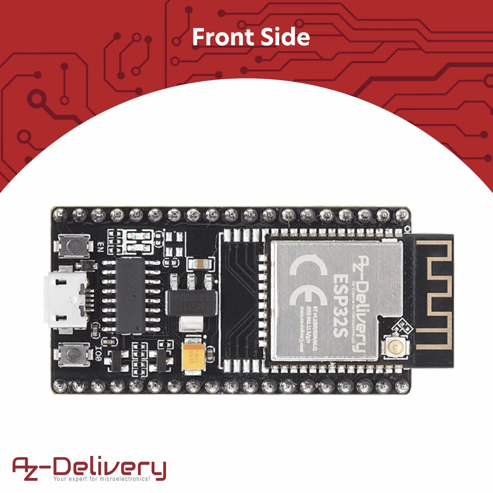 AZDelivery NodeMCU ESP32 S Kit Bluetooth Audio BLE MCU Moduli di sviluppo Wifi Board con 2,4 GHz WLAN Dual Core CPU Processore integrato 2-in-1 Microcontroller incluso E-Book