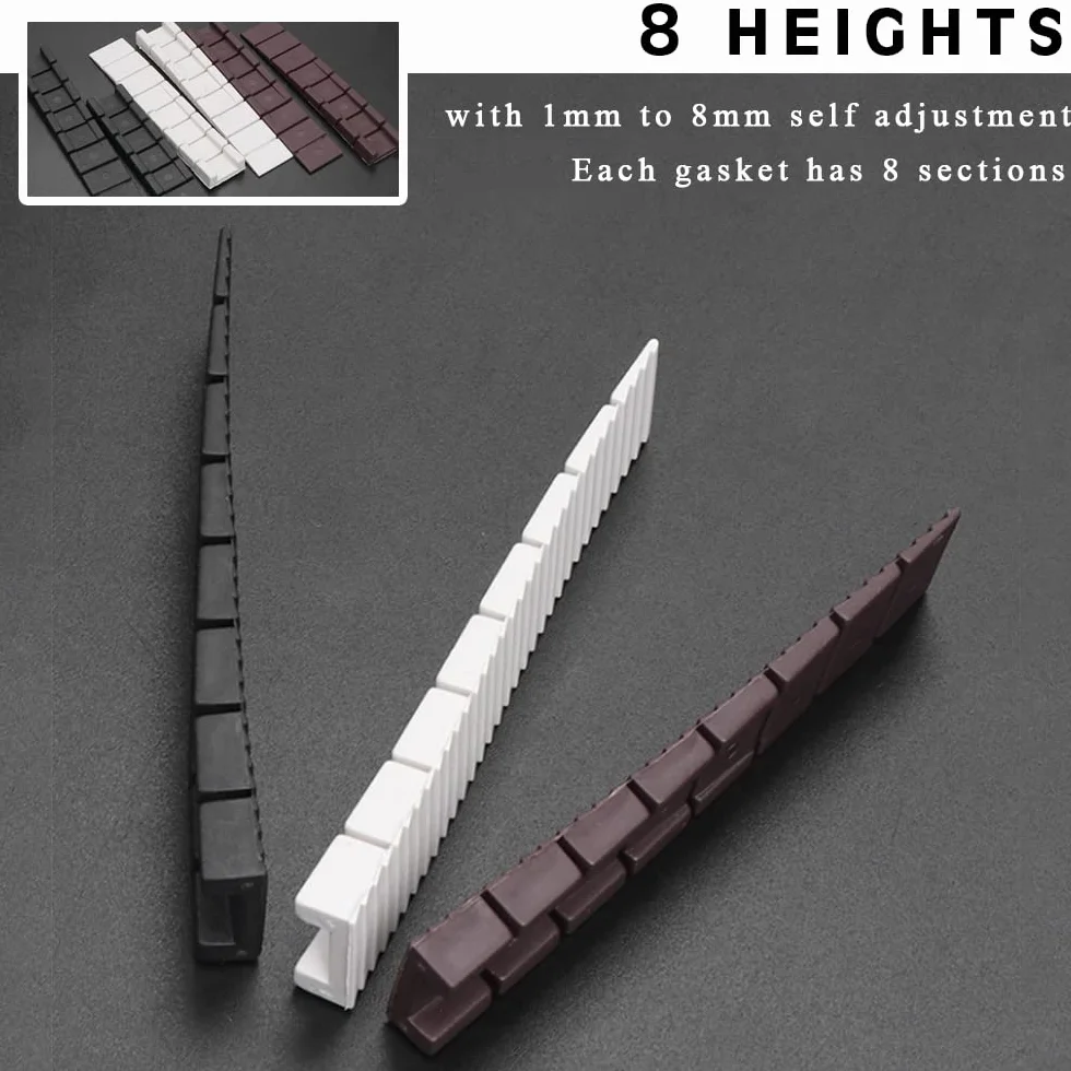 Cunei per Mobili in Plastica 98x20x8mm Zeppe Arresto con Punti di Rottura (Nero Marrone Bianco)