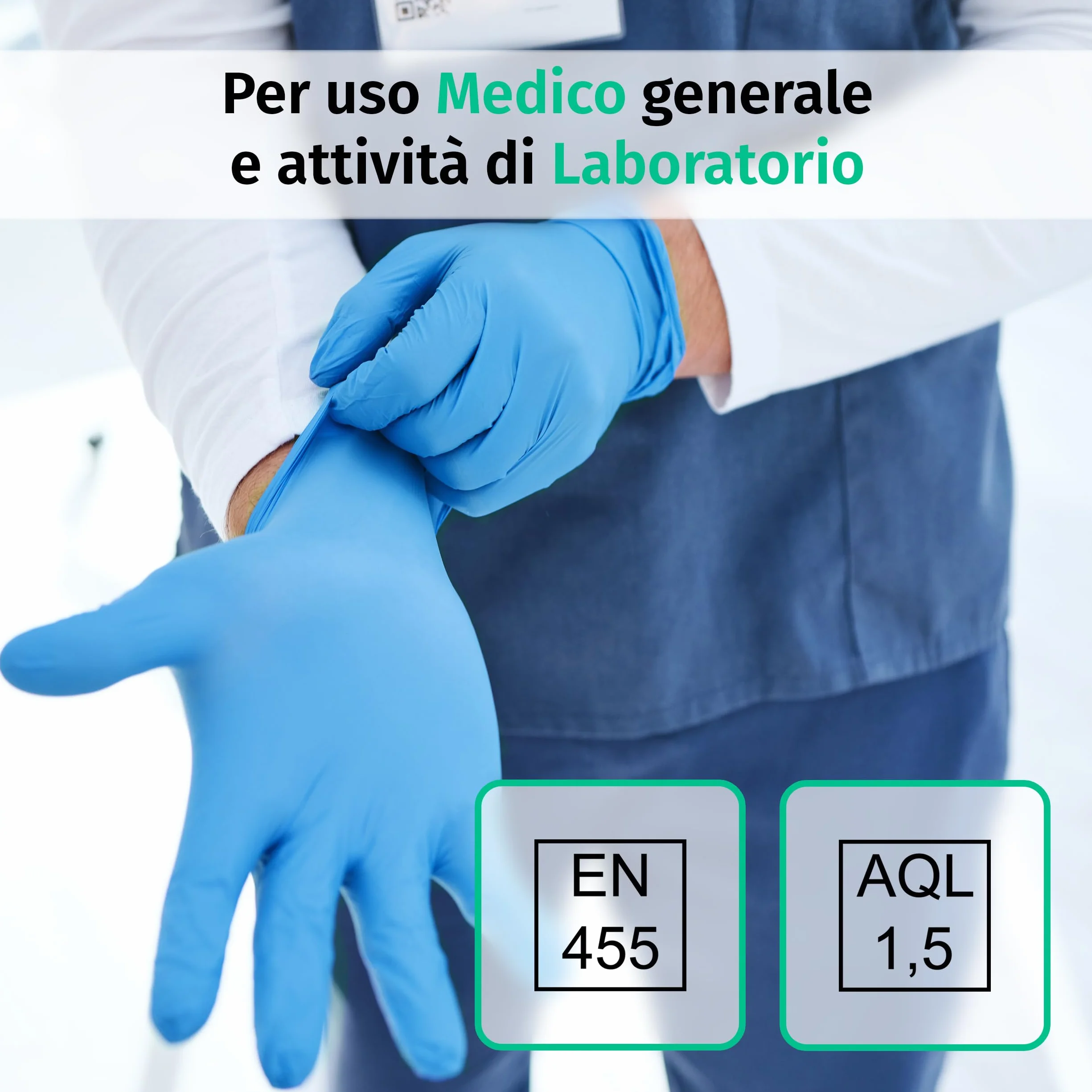 Guanti Nitrile M Blu 200 Pezzi Monouso Senza Lattice Senza Polvere