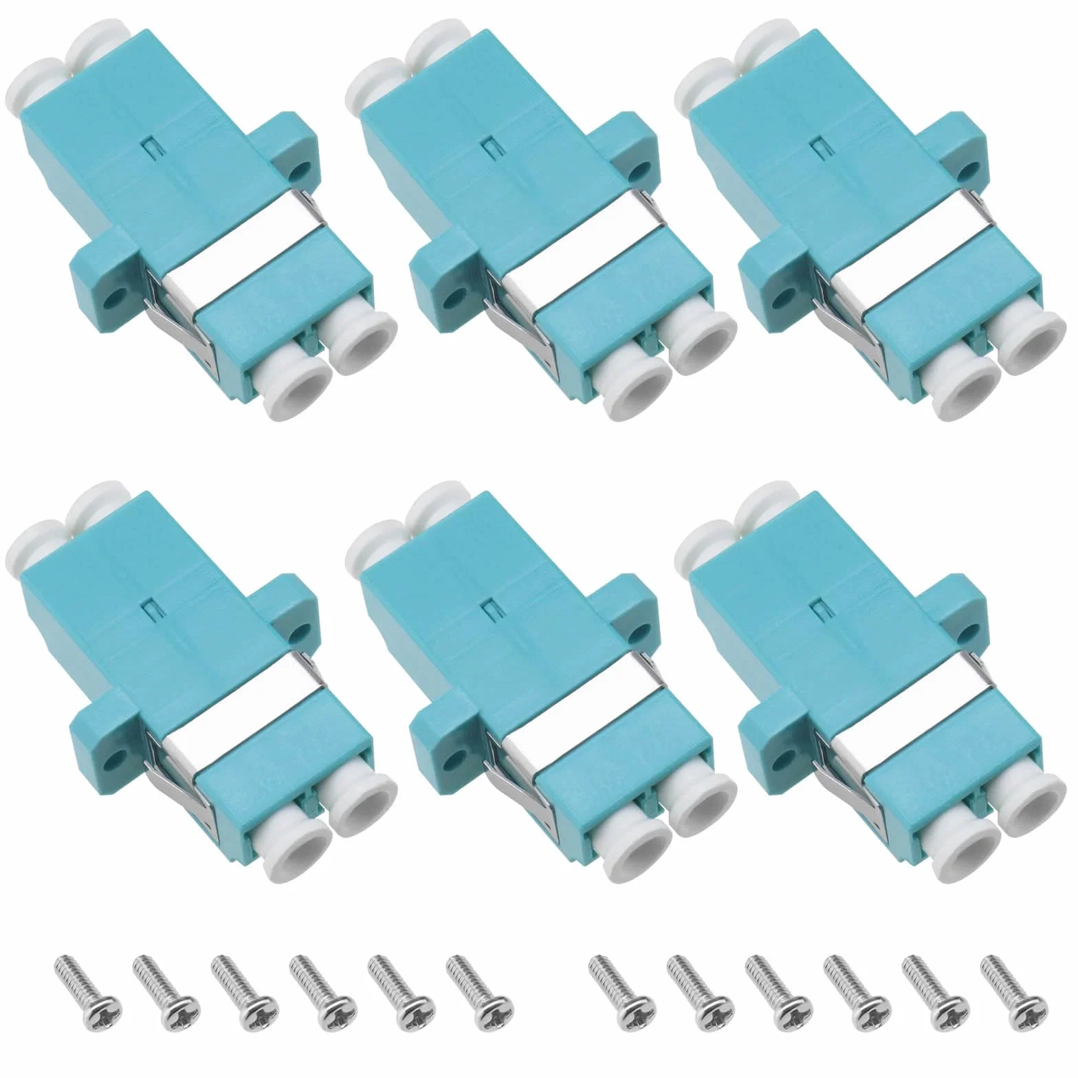 ECSiNG Confezione Da 6 Accoppiatori Per Connettori In Fibra Duplex LC Convertitore Da LC A LC Duplex Adattatore Per Fibra Ottica Per Strumenti LAN Reti CATV