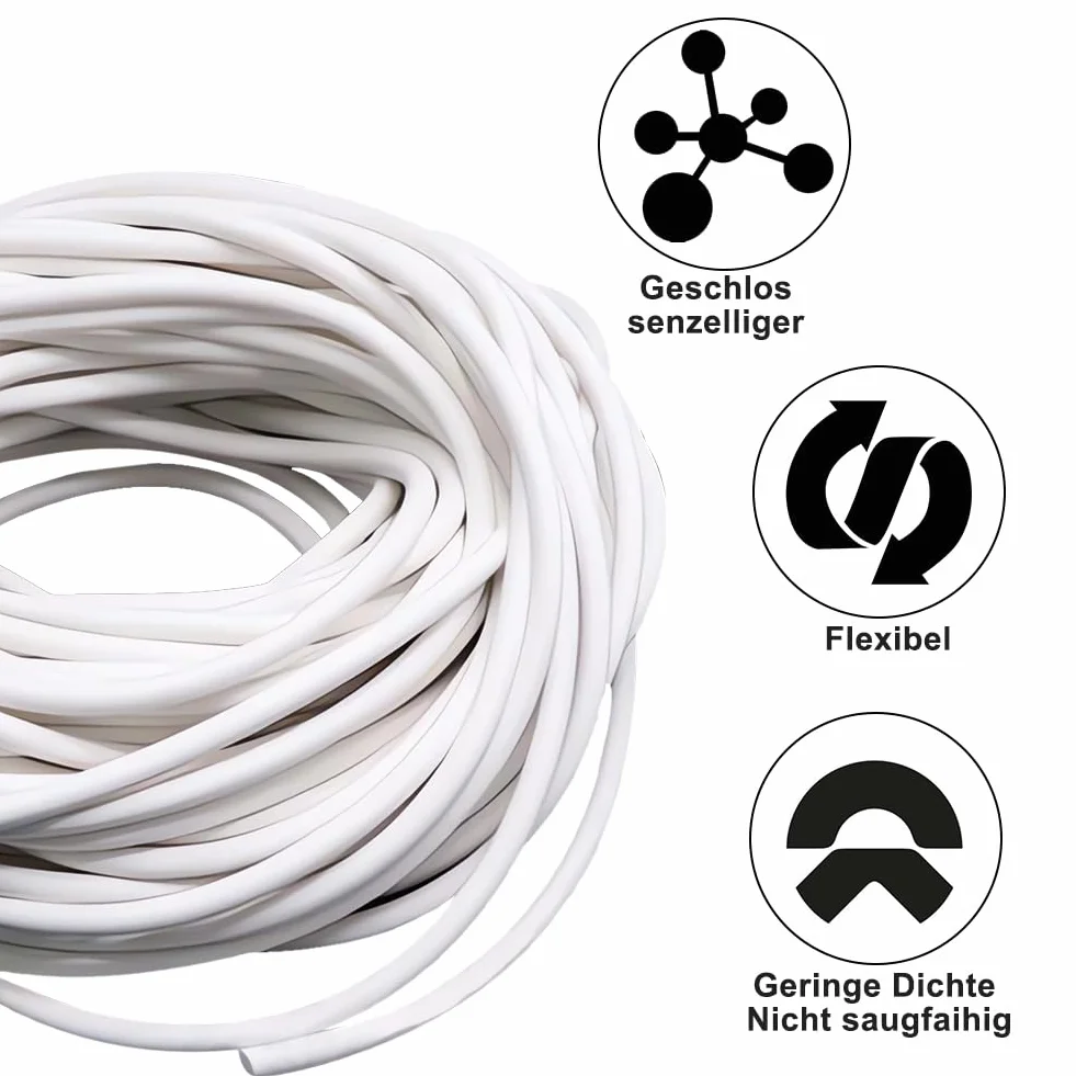 Cordone sigillante per fughe Ø 4 mm in silicone rotondo guarnizione schiuma bianca