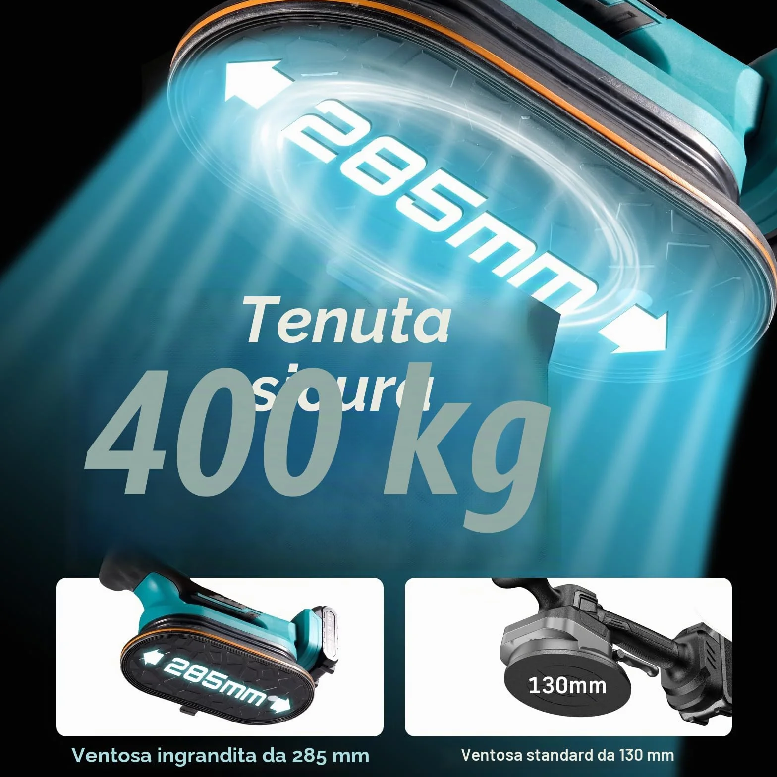 SEESII Vibratore per Piastrelle 285 mm, 2-in-1 Ventosa Vibrante per Piastrelle & Strumento di Vibrazione, 12 Velocità, Batteria 10 Ore, Livella – Vibratore Piastrelle per Formati Grandi (K919B)