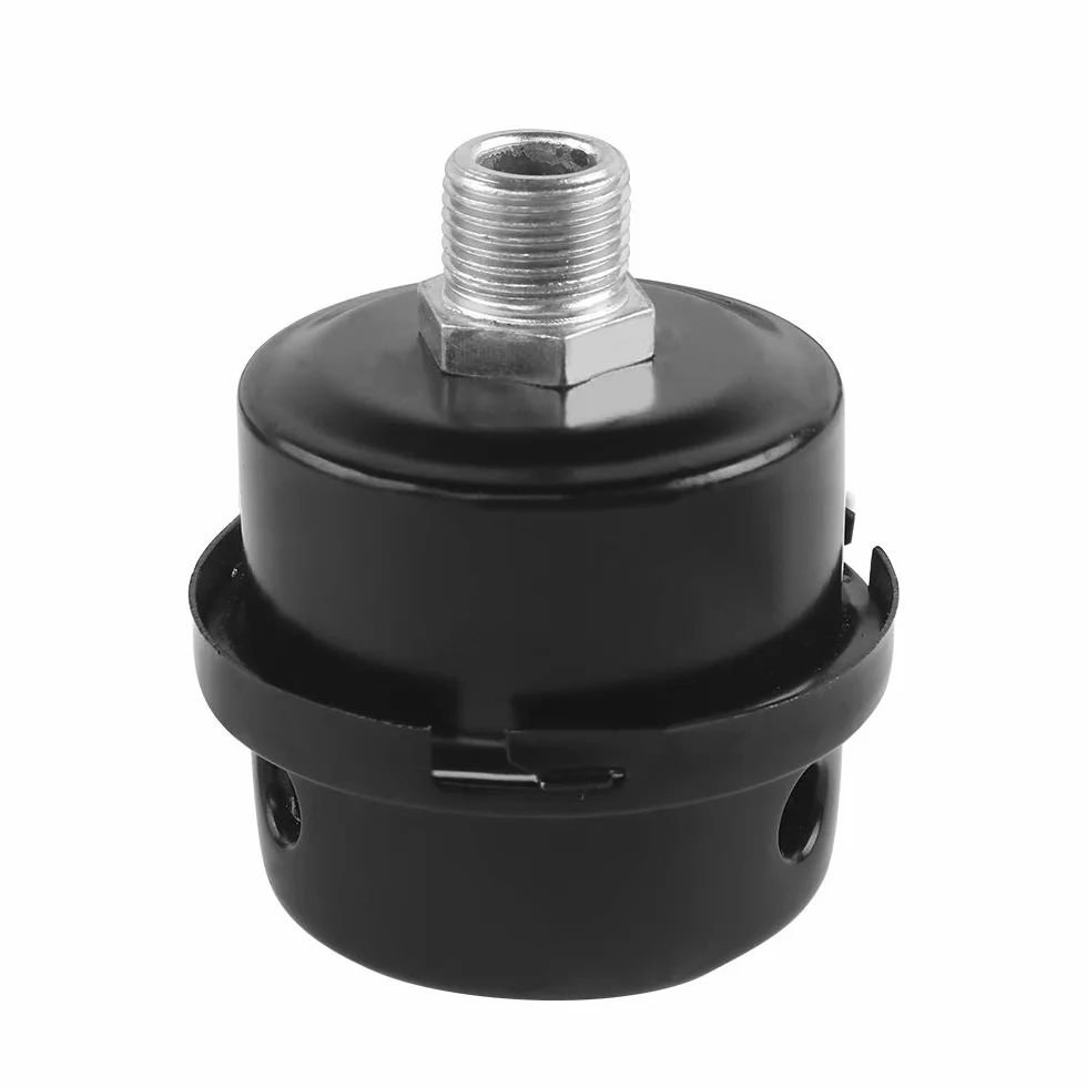 Silenziatore per compressore d'aria Filtro aspirazione metallo nero filettato 3/8" 16mm