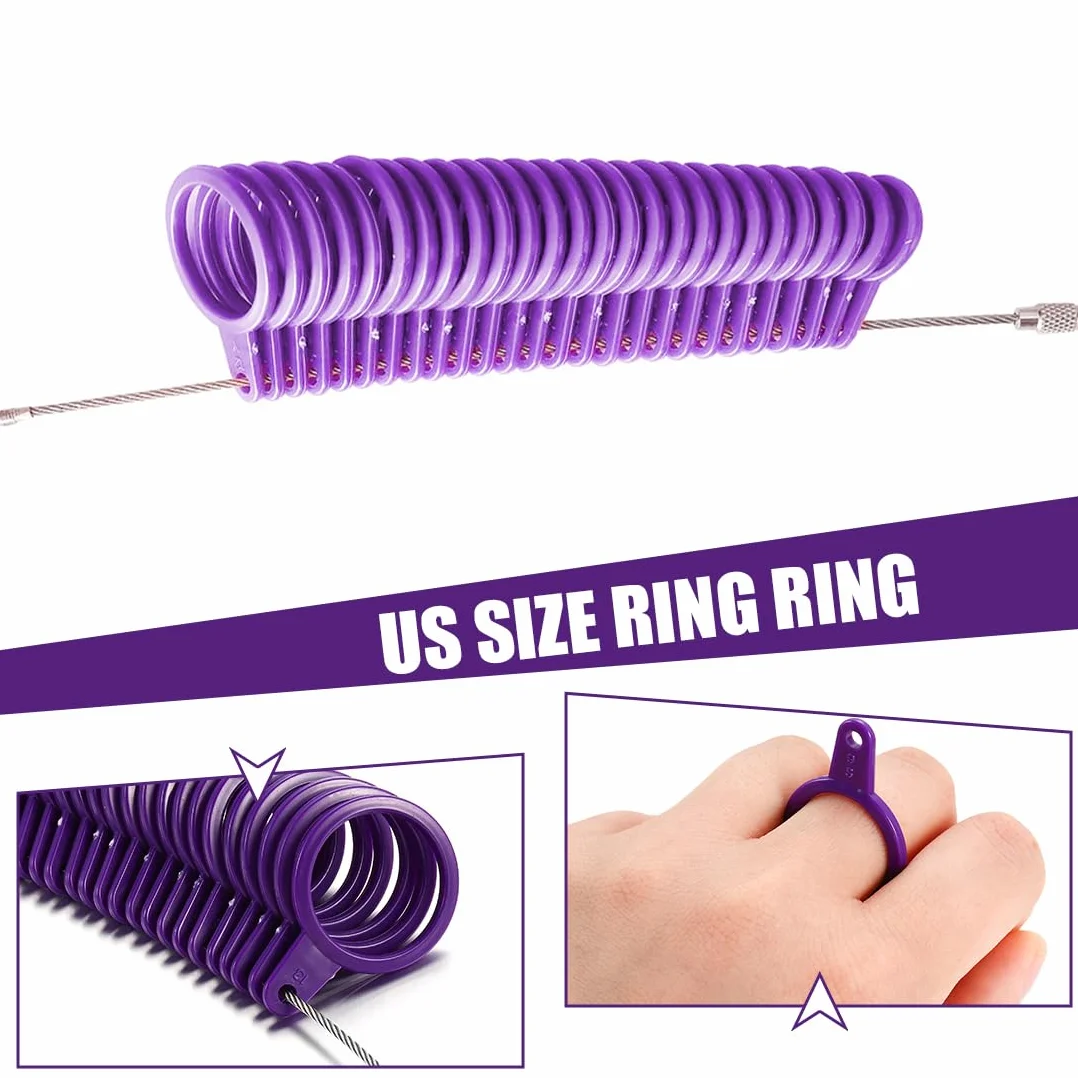 Anello Mandrino Sizer Finger Misuratore Anelli Dimensionamento Metro Dita Gauge Set Gioielli Strumenti Taglie Standard UK UE USA Svizzera