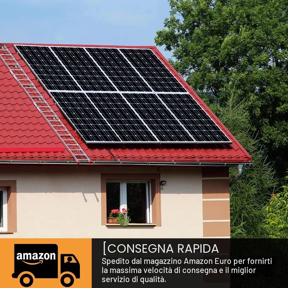DOKIO Pannello Solare 100W 12V Monocristallino Fotovoltaico