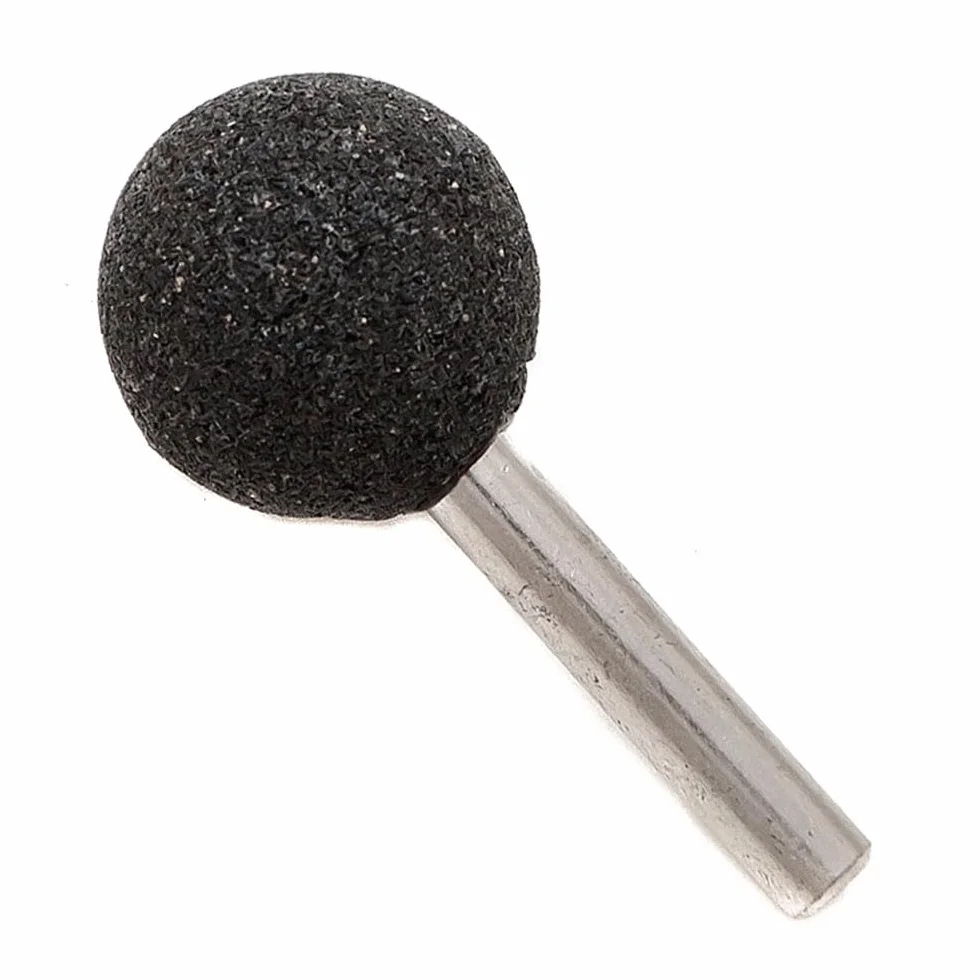 10 punte per smerigliatura a sfera, 6 mm x 25 mm, con testa a mola, in corindone marrone, per levigatura fai da te in ceramica, pietra, metallo, fai da te (nero)