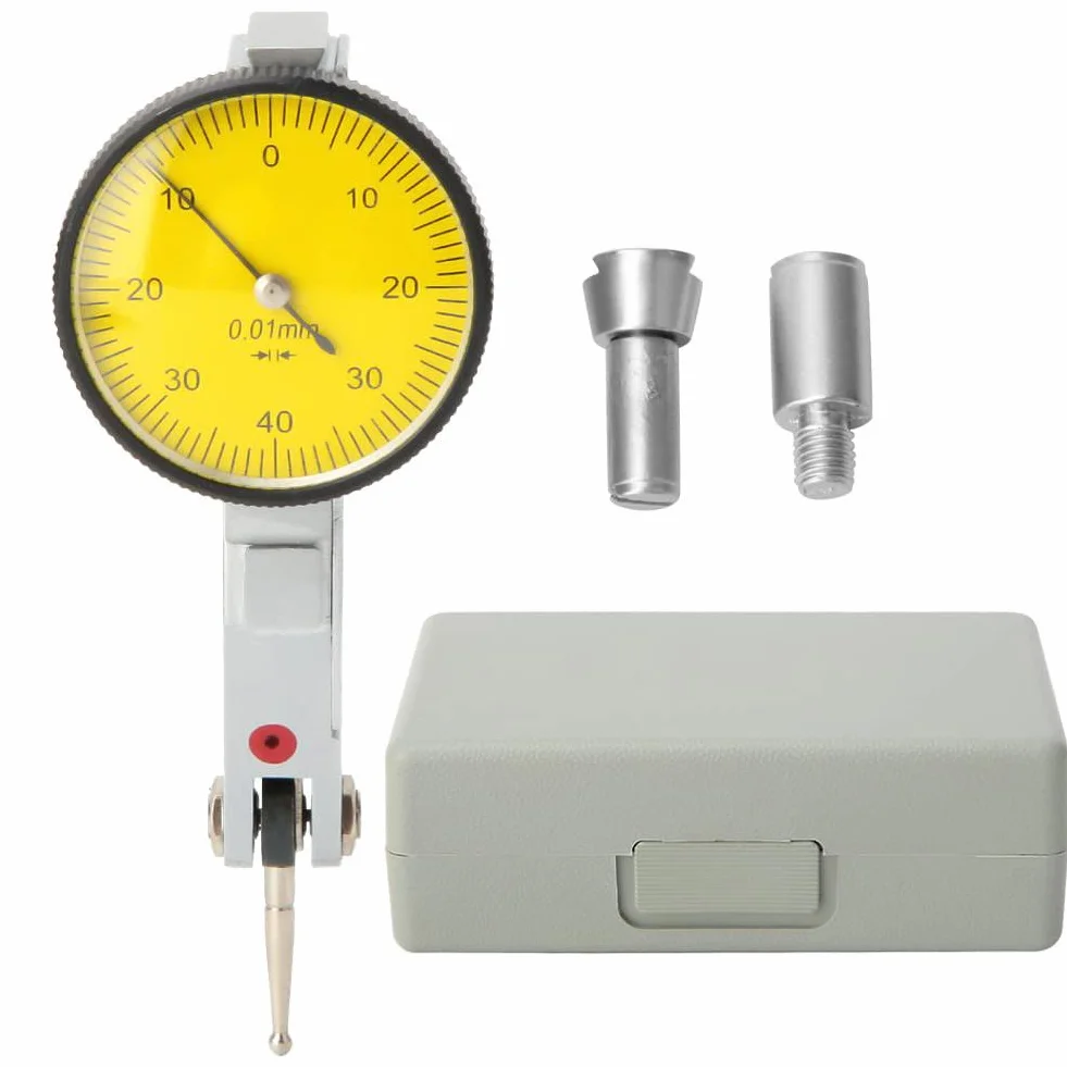 Indicatore di Prova Con Quadrante 0-0,8 mm, Indicatore di Prova Con Quadrante A Leva Con Guide A Coda di Rondine Ad Alta Precisione 0,01 mm, Calibro per Fori, per Lavorazioni Meccaniche E Ispezioni