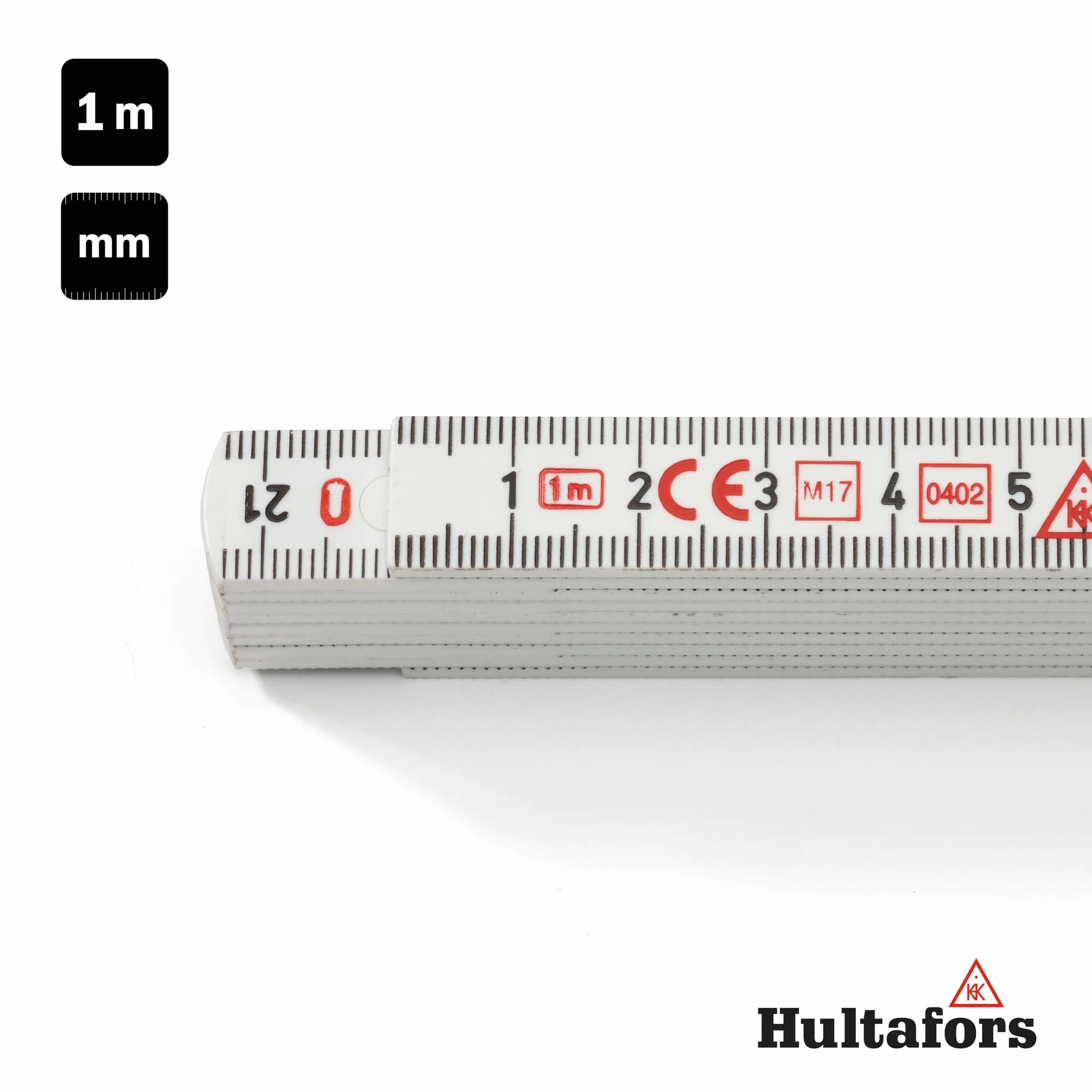 Hultafors 200364 1 m "G59 – 2,5-25,4 cm Metro pieghevole, colore: bianco