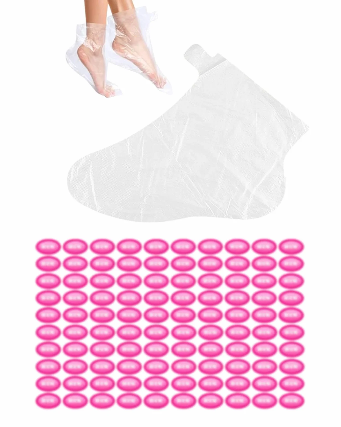 Copripiedi monouso in plastica misura universale 31.5x17 cm impermeabile antiolio per cura piedi paraffina
