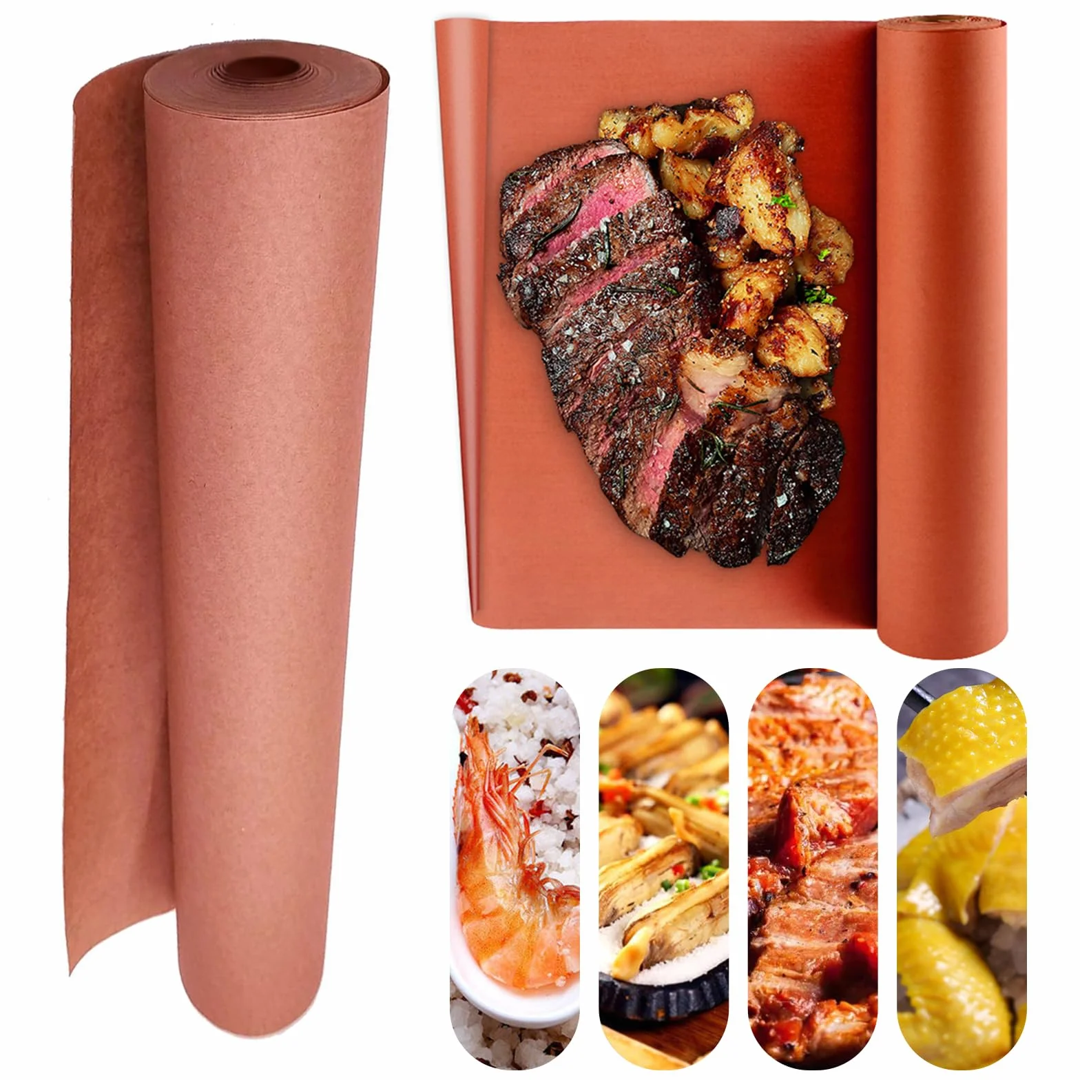 YSOOUA Carta Da Macellaio Rosa per BBQ 44cm x 30m - Rotolo Kraft per Barbecue, Smoker e Grill - Risultati Di Cottura Perfetti