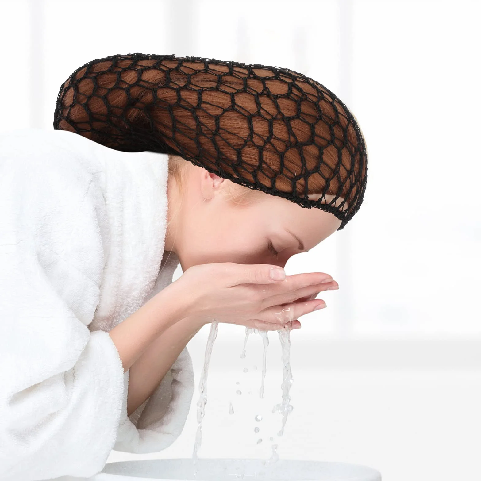 Rete Capelli Rayon Knit Snood Cappello Morbido Grande Copertura per Donne Ragazze Capelli Lunghi Lisci Ricci 2 Pezzi
