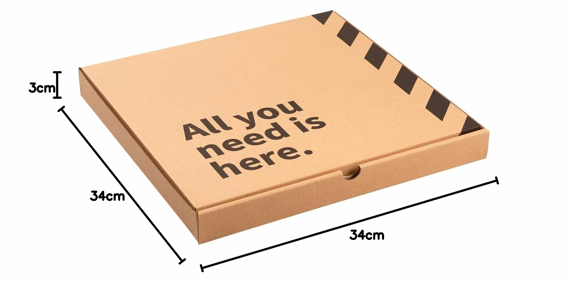Packer Pro Pack 50 scatole per pizza Kraft 34 x 34 x 3,5 cm