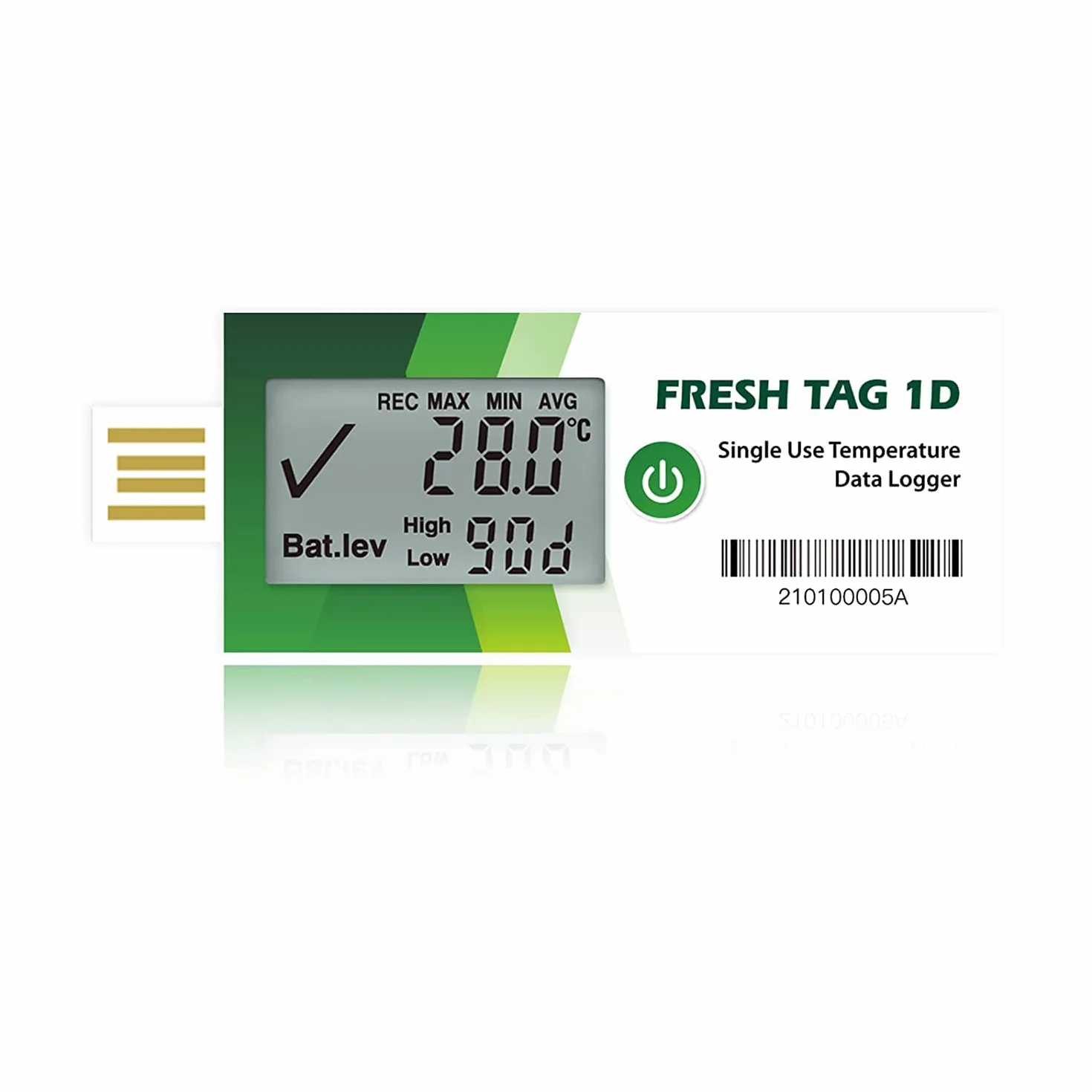 Registratore di dati di temperatura Freshliance con display LCD, registratore di temperatura USB monouso con 30.000 punti, report PDF CSV automatico, 30 giorni, confezione da 1 pezzi