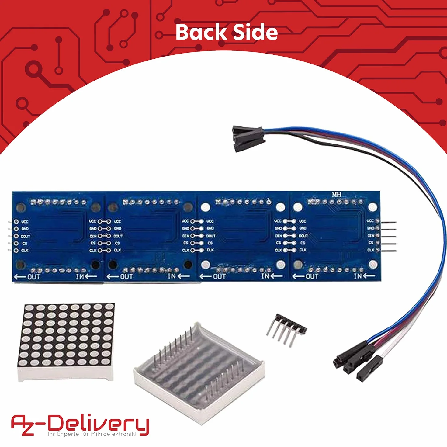 AZDelivery AZ-MAX7219 8x32 4 in 1 Dot Matrix LED Display Modulo Display compatibile con Arduino incluso un E-Book!
