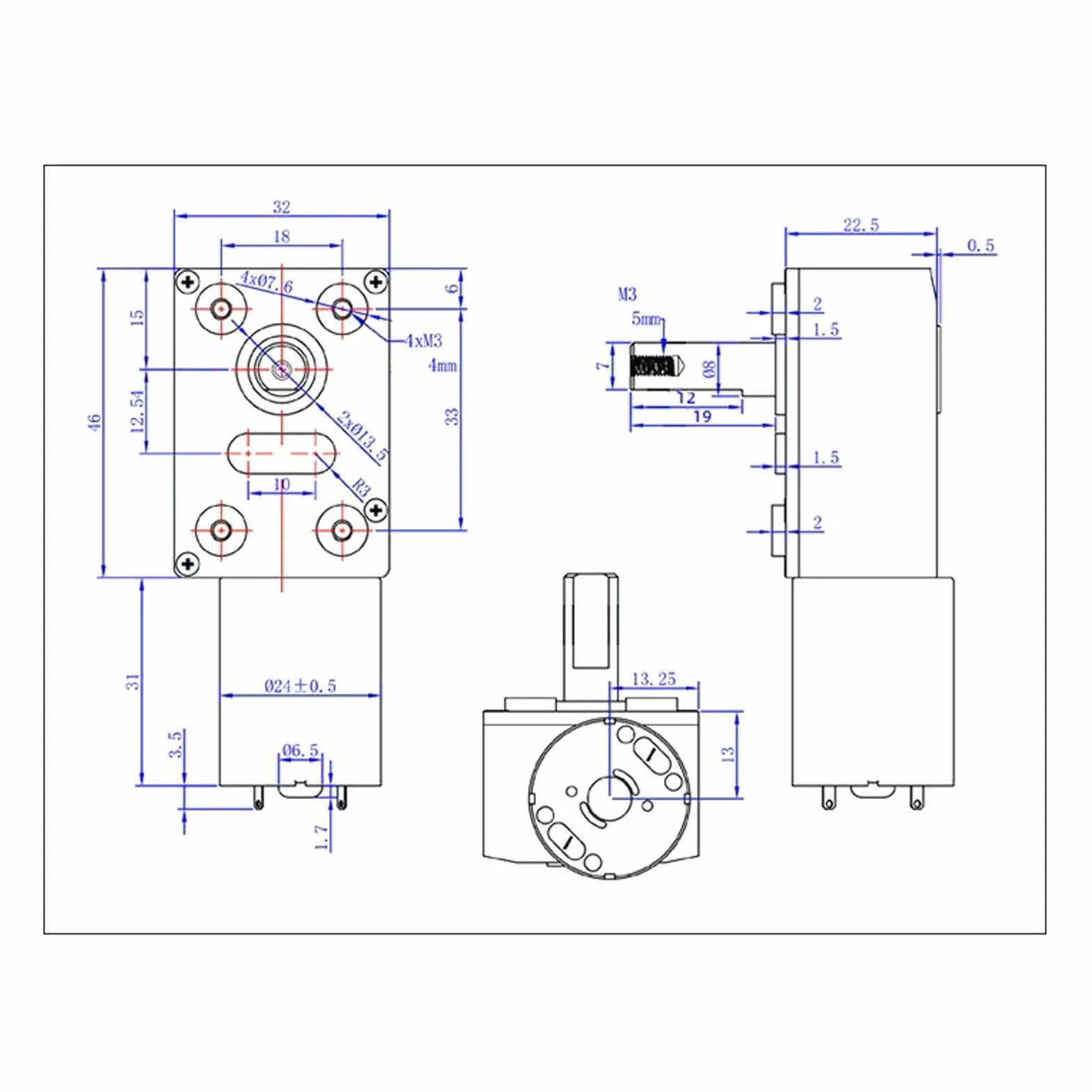 Motoriduttore DC 12V, Motoriduttore a Vite Senza Fine con Doppio Albero 12 Mm Autobloccante Reversibile Ad Alta Torsione Riduzione della velocità della Vite Senza Fine, per