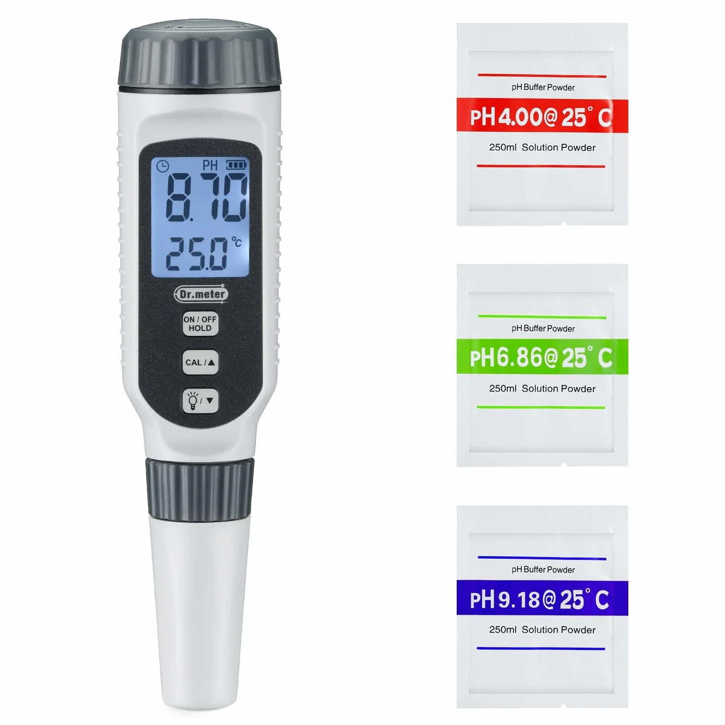 Misuratore PH, Dr.meter PH Metro Campo di Misura 0-14 PH Tester Digitale Misuratore Ph Con Display LCD Misuratore Ph Acqua 0,01 Alta Precisione per Piscine, Acquari
