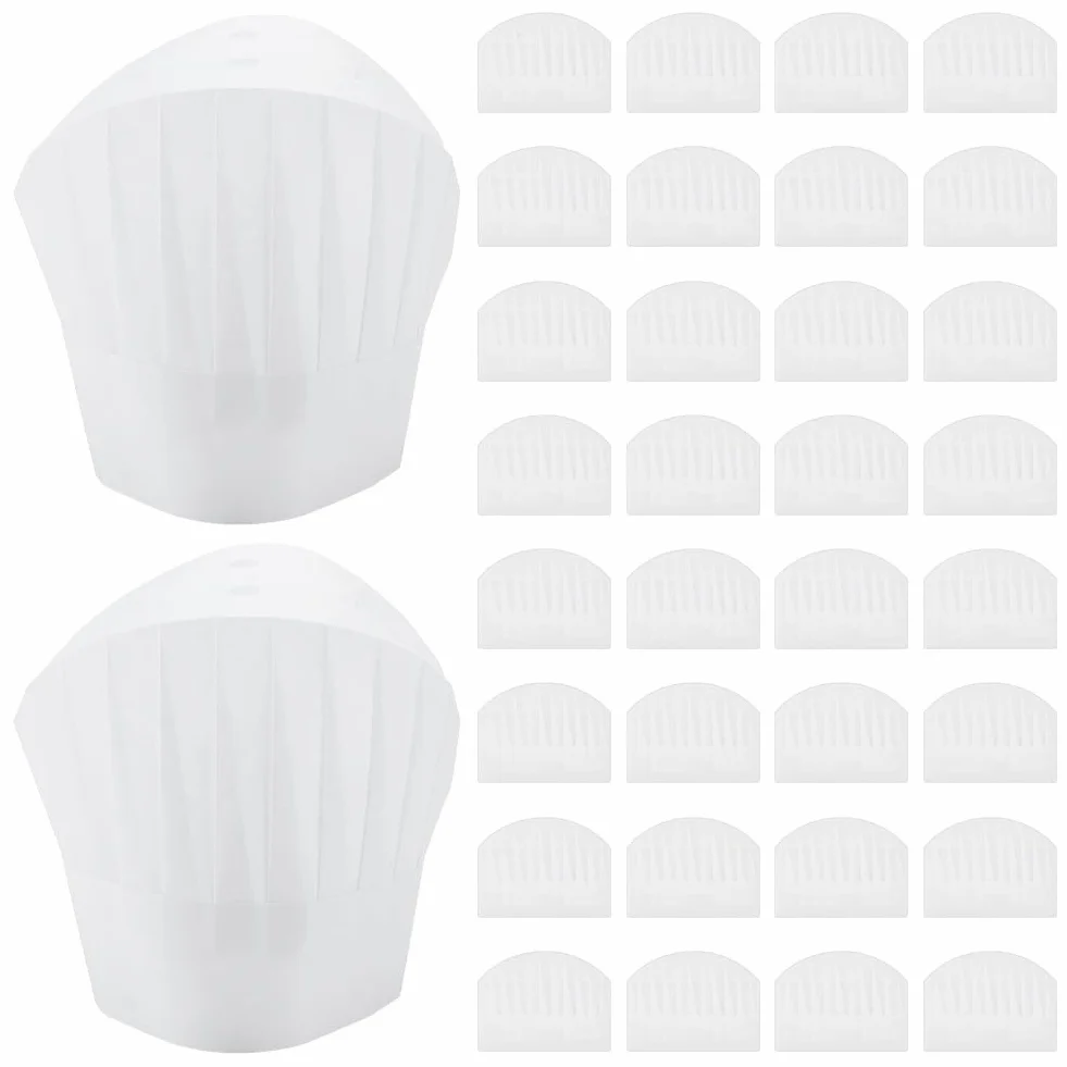 Cappelli da cuoco in tessuto non tessuto bianco 20x29 cm per cucina catering ristoranti