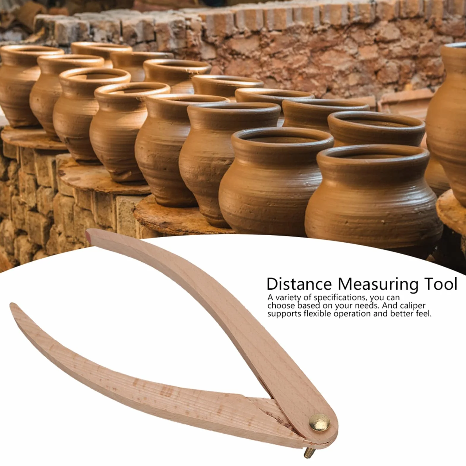 Pottery Tools Pinza per Misurazione in Legno Strumento per la misurazione della distanza di posizionamento del righello in legno con calibro Calibro in Legno da 20,3 cm Blu