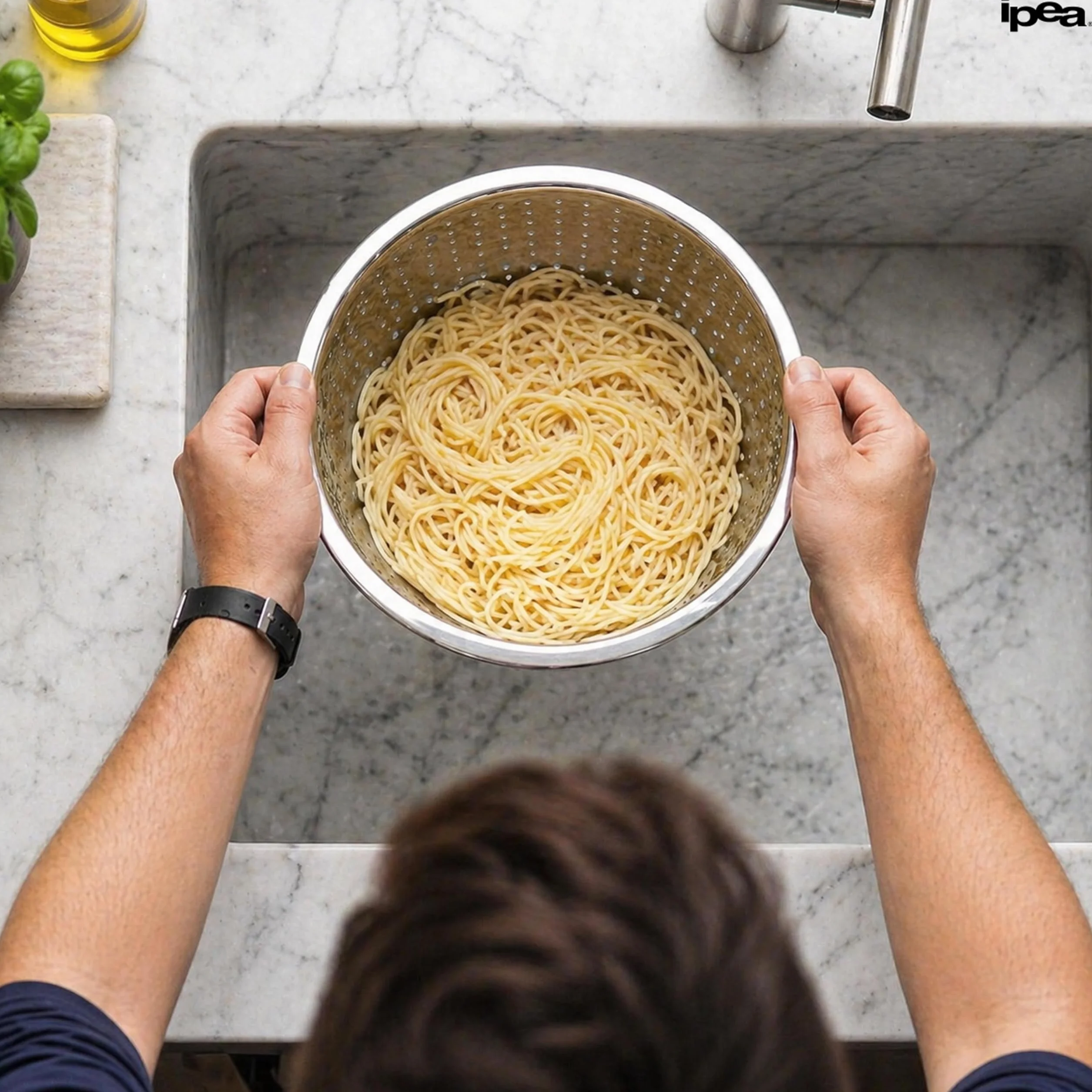 Scolapasta 24 cm Acciaio Inox Professionale - Colapasta per Pasta e Verdura - Lavastoviglie