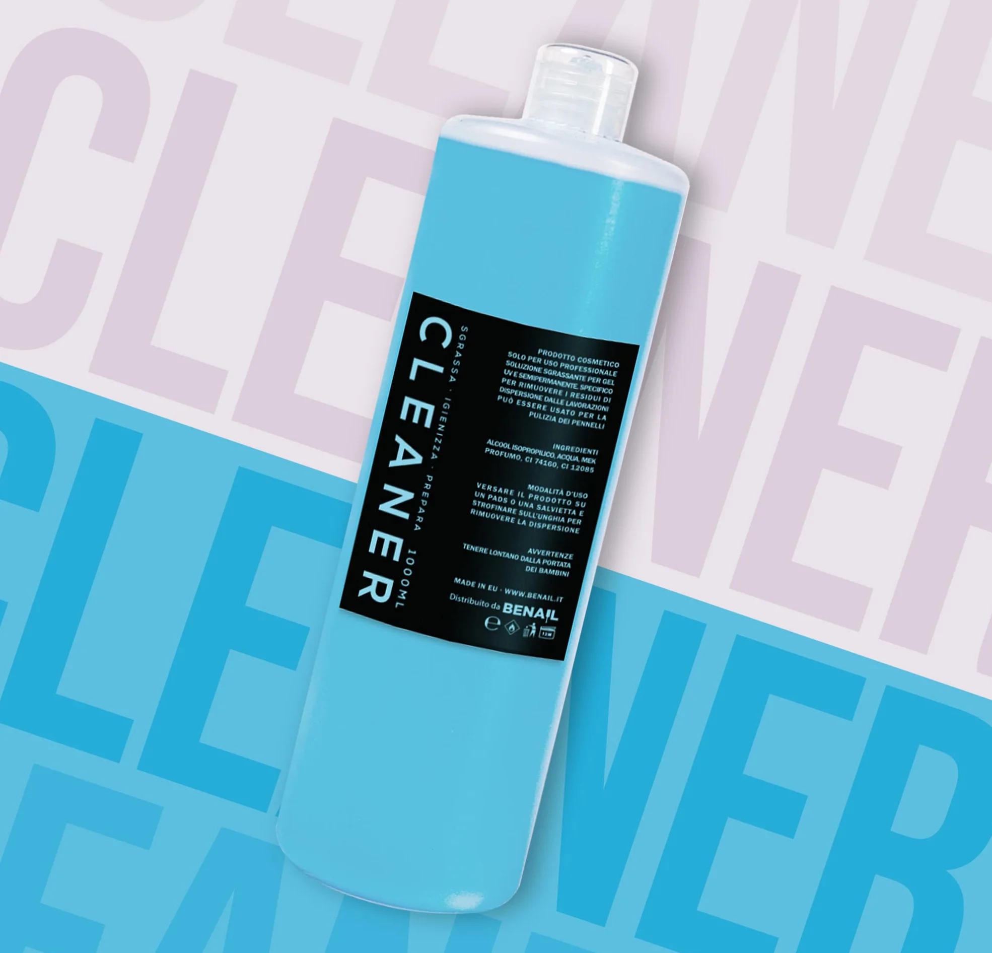 Benail | Sgrassatore unghie gel da 1000 ml. Clenaer unghie sgrassatore per preparazione unghie, Nail prep unghie, Sgrassatore unghie semipermanente, ricostruzione unghie gel - Made in Italy