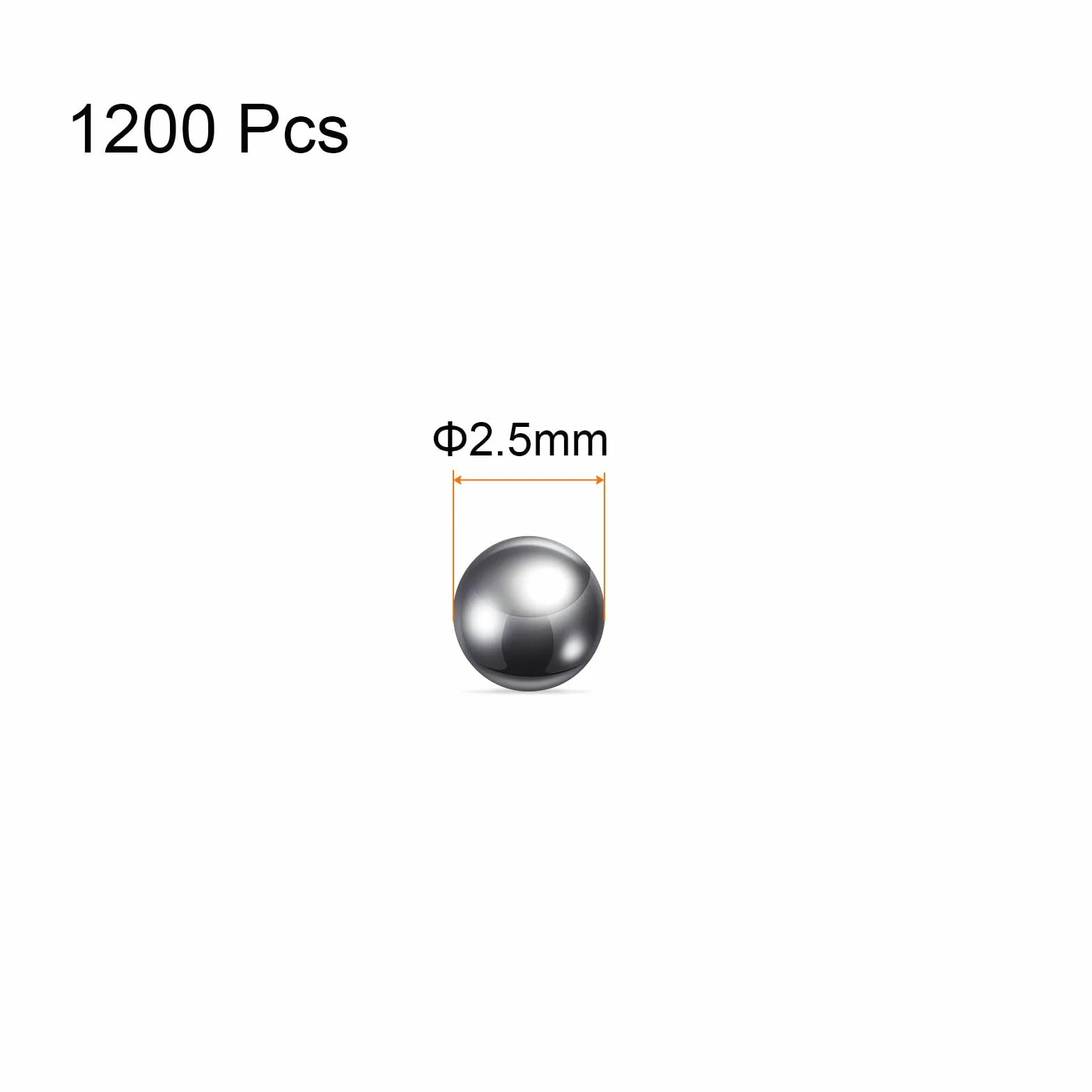 QUARKZMAN 1200pz Precisione Sfere 2,5mm Diametro 304 Metallico di Precisione Cuscinetto a Sfera in Acciaio Inossidabile Sfere Acciaio Lucidi per Cuscinetti
