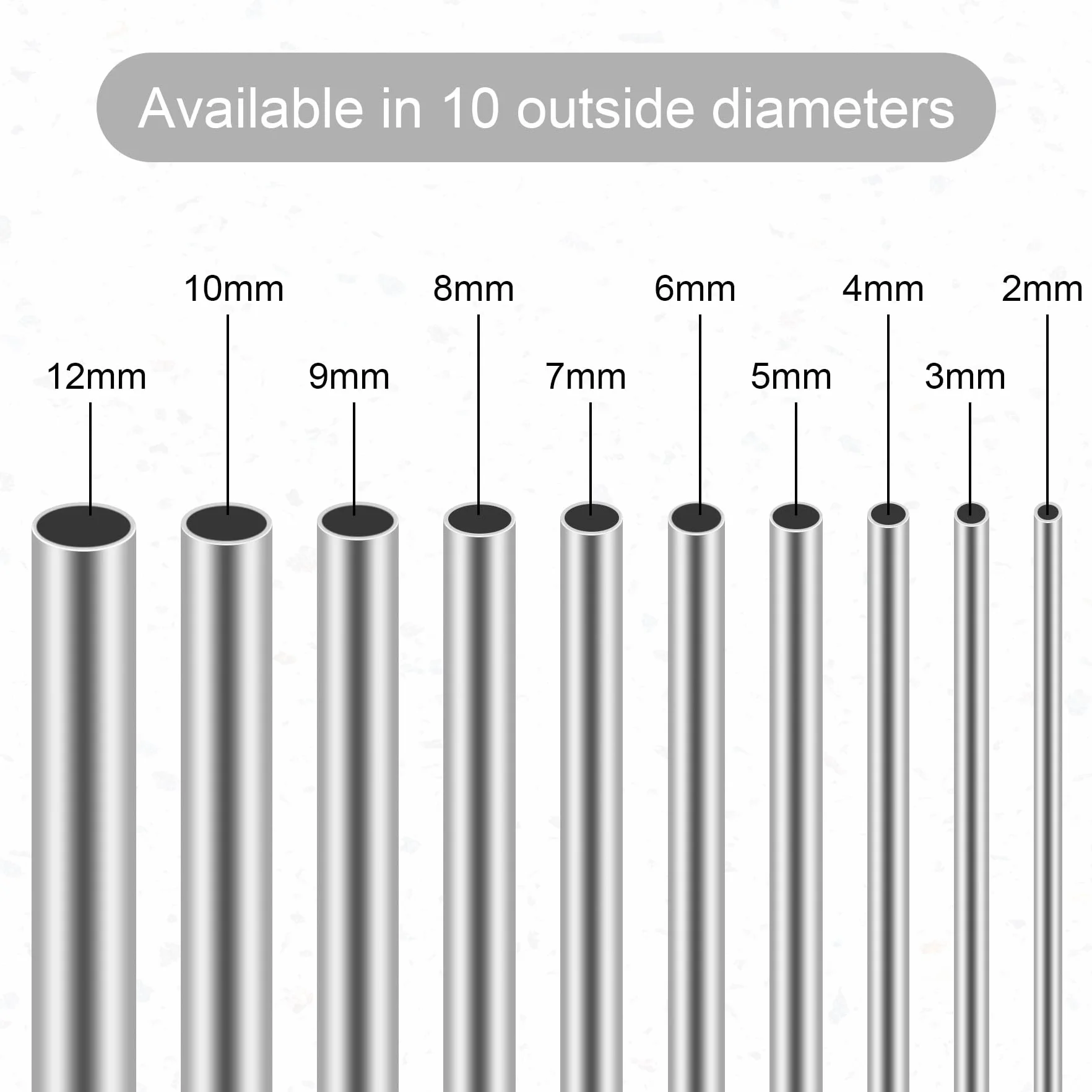 Tubo rotondo in acciaio inossidabile 304 9x0,3x300 mm 3 pezzi