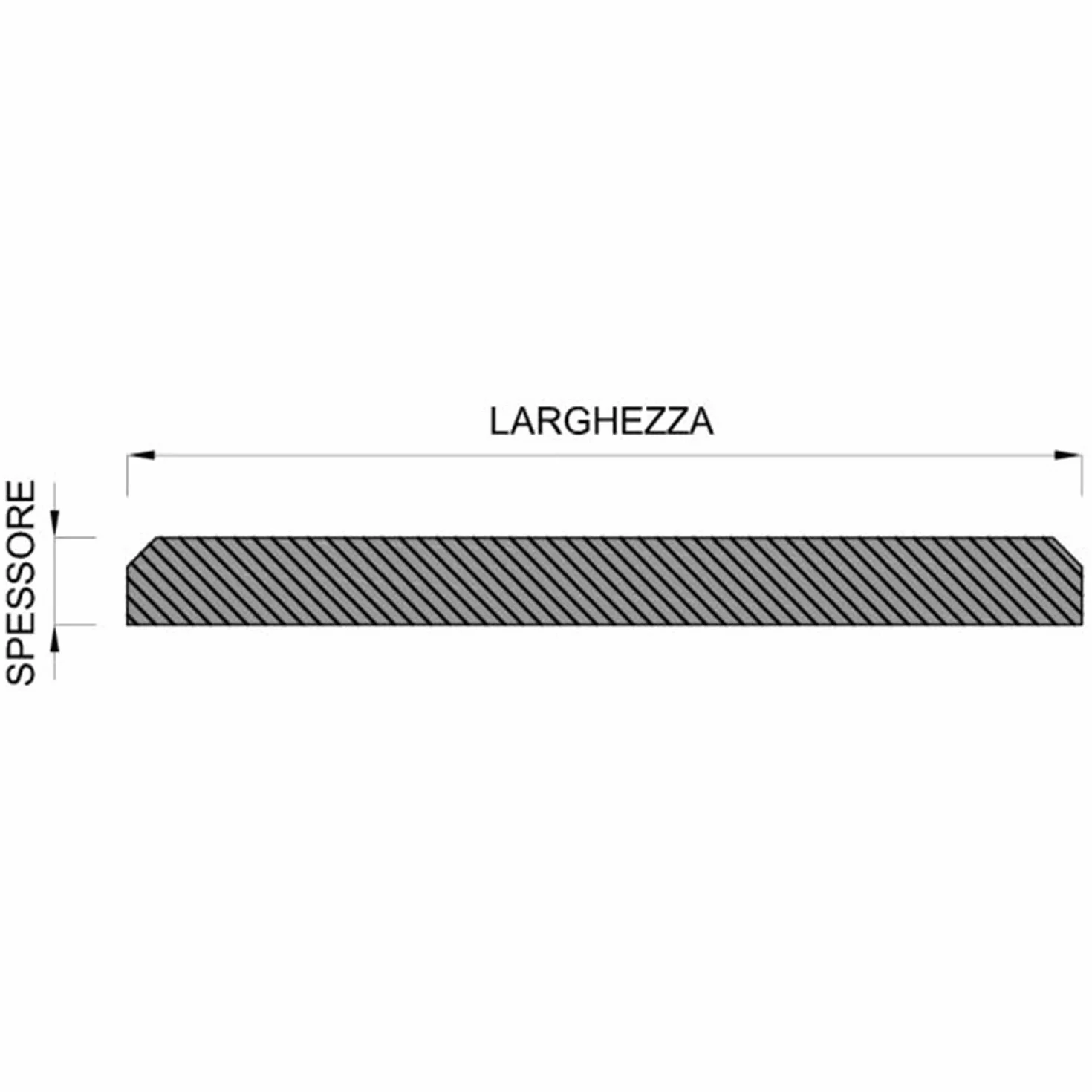 Barra in ferro battuto piatto martellato 30x8 mm 2 mt 2000 mm Made in Italy