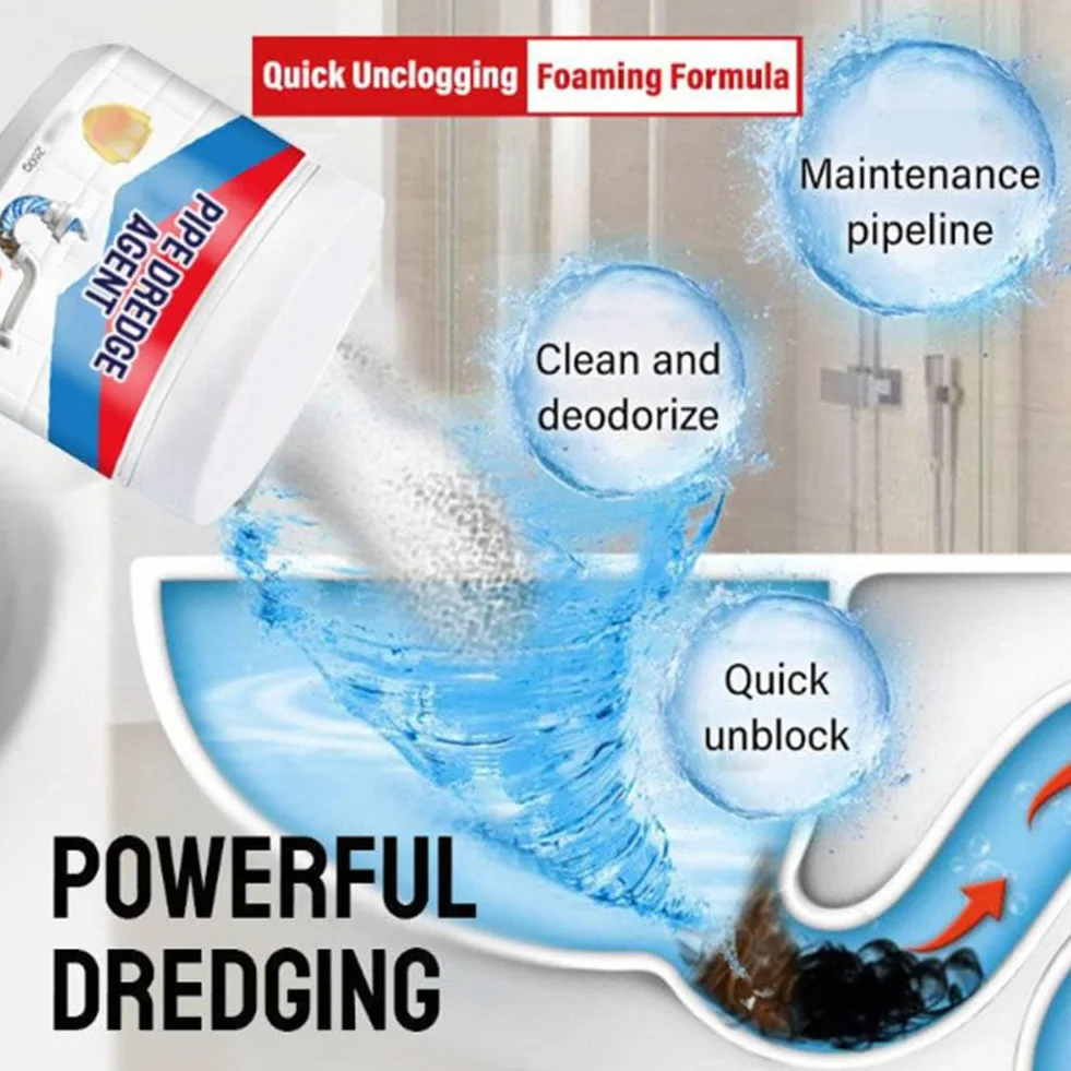 Powerful Pipe Dredging Agent, Powerful Quick Cleaning Drain Toilet Cleaner Tool, Pipeline Dredging Agent for Kitchen and Toilet Pipelines (1 pcs)