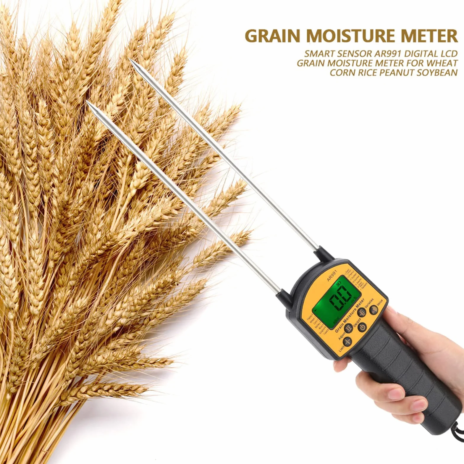 SMART SENSOR AR991 Misuratore di umidità per Cereali LCD Digitale