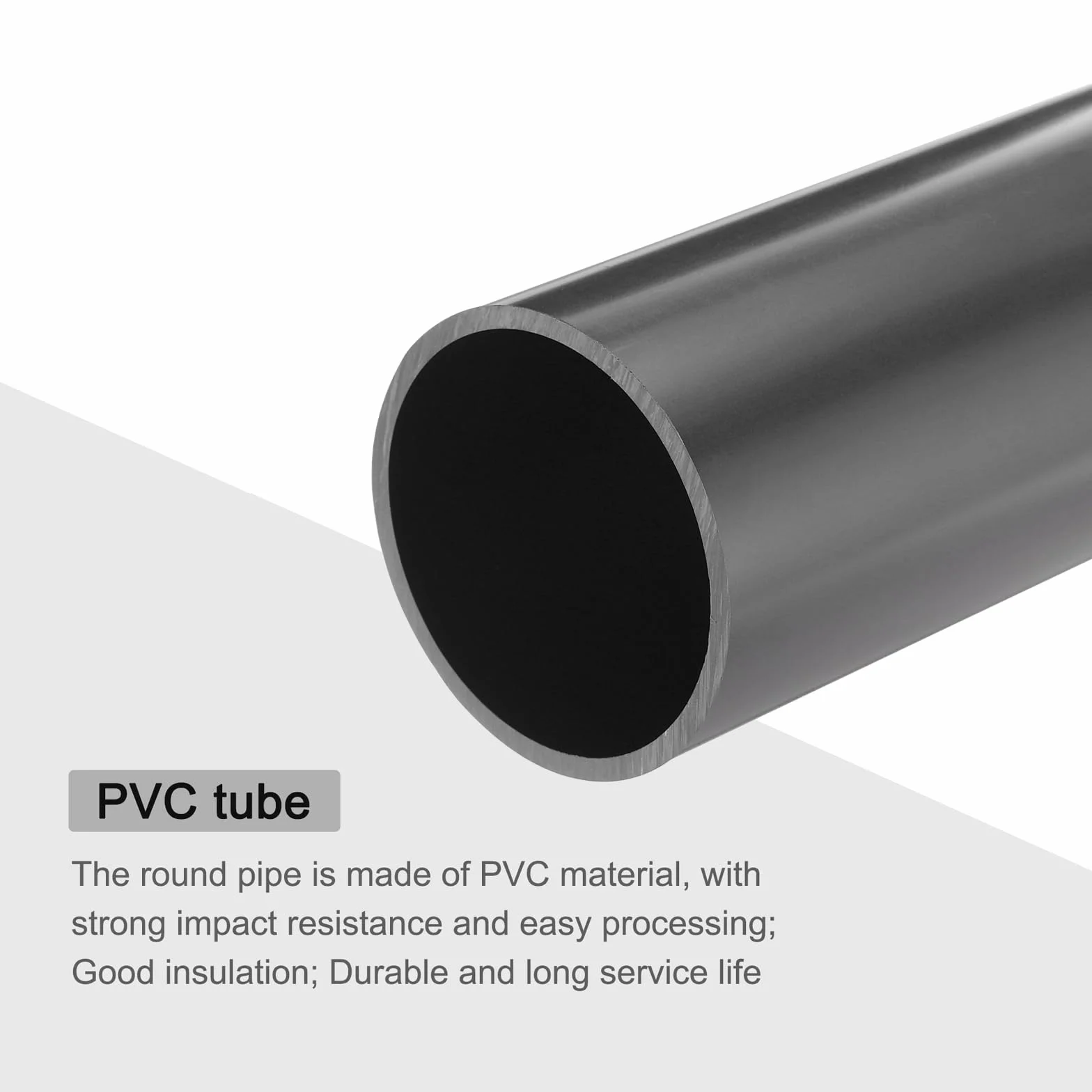 QUARKZMAN Tubo Rigido Rotondo PVC 57mm ID 63mm OD 20cm Grigio Scuro Alta Resistenza Guaina Cavi