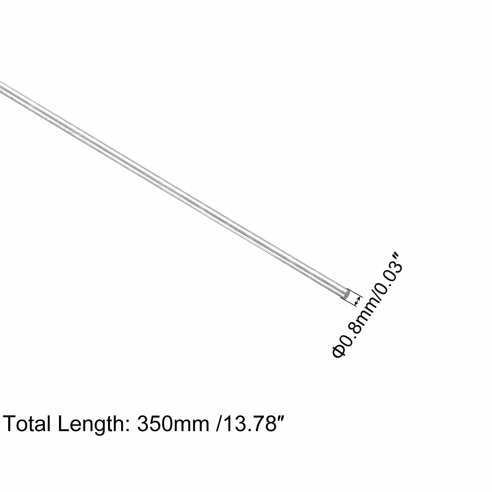 Asta rotonda in acciaio inossidabile 304 0,8 mm x 350 mm 20 pezzi