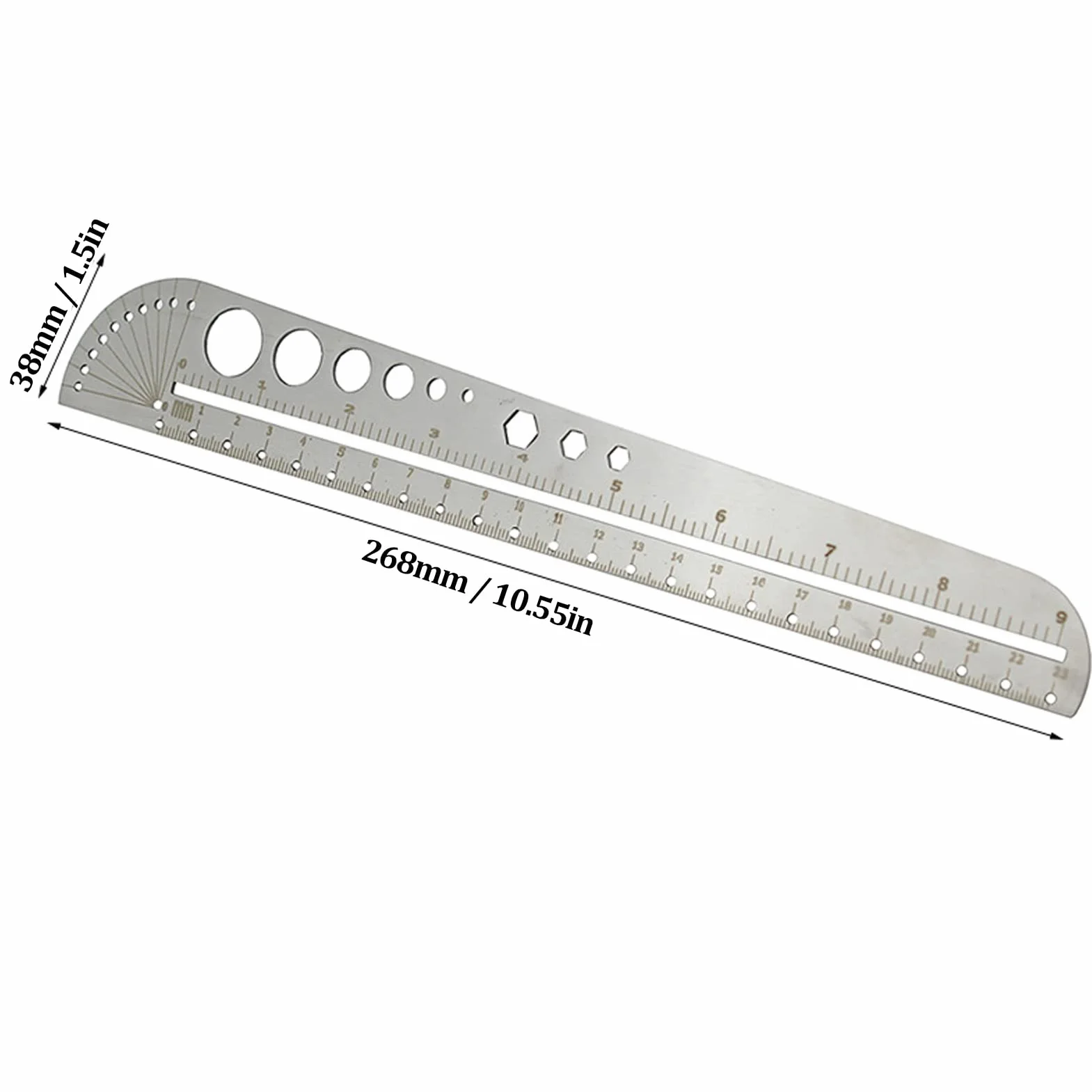 Righello da Taglio per Pelle, Strumento di Misurazione di Precisione in Acciaio Inossidabile, Piccolo Righello con Bordo Dritto per Artigianato e Costruzione