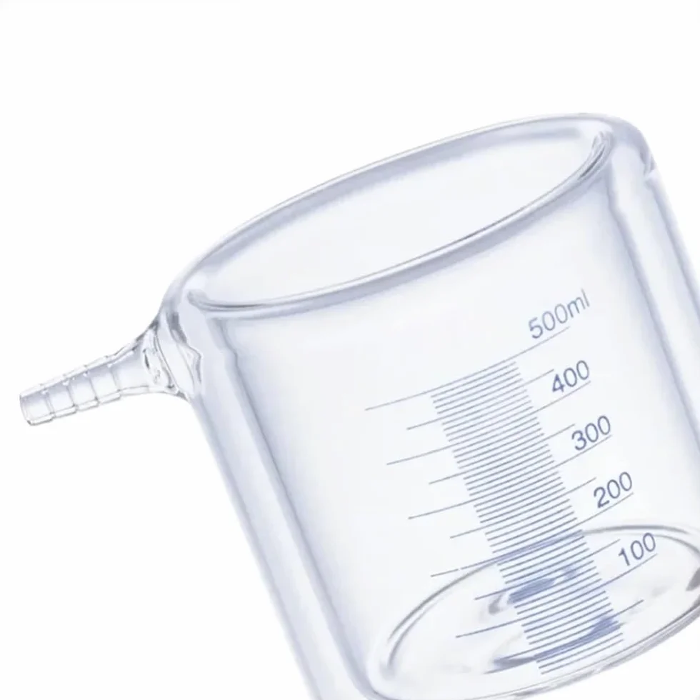 Becher da laboratorio incamiciato in vetro borosilicato doppio 300 ml