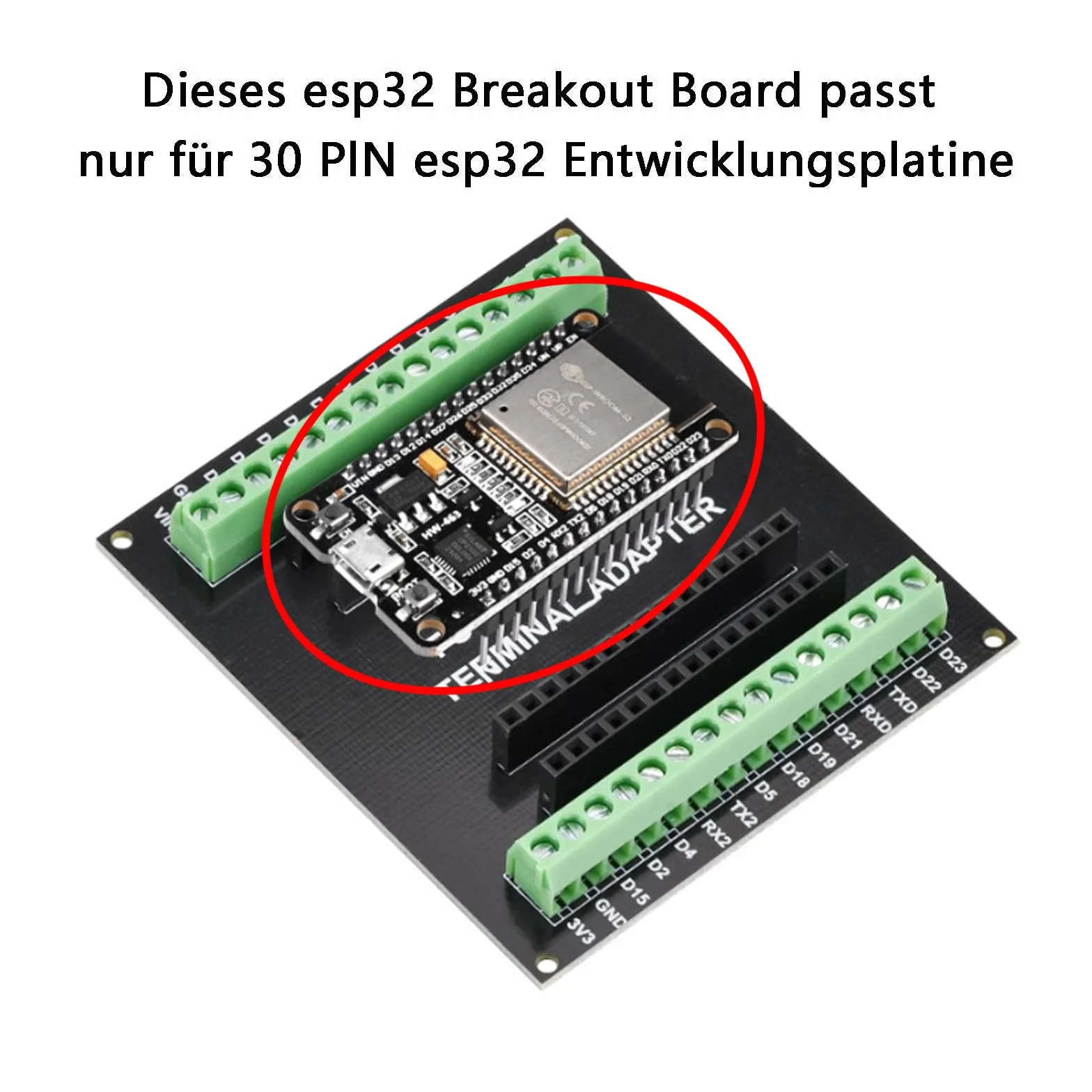 4 pezzi ESP32 Breakout Board per 30PIN, ESP32 scheda di sviluppo 2,4 GHz Dual Core WLAN + Bluetooth 2 in 1 microcontrollore ESP-WROOM-32 Chip per Arduino