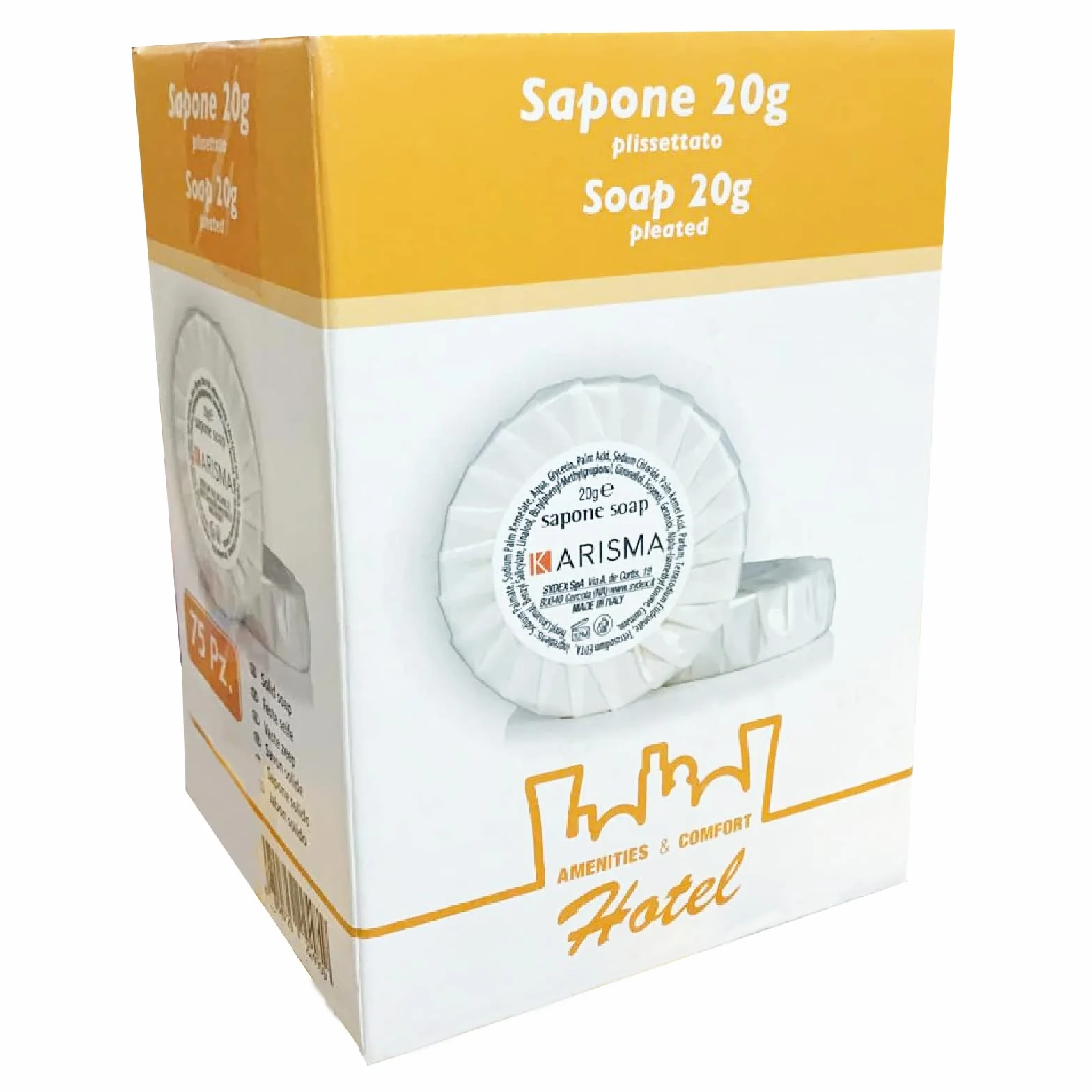 Sydex SAPONE PLISSE' KARISMA BOX 75 x 20 g Saponette Monouso Hotel
