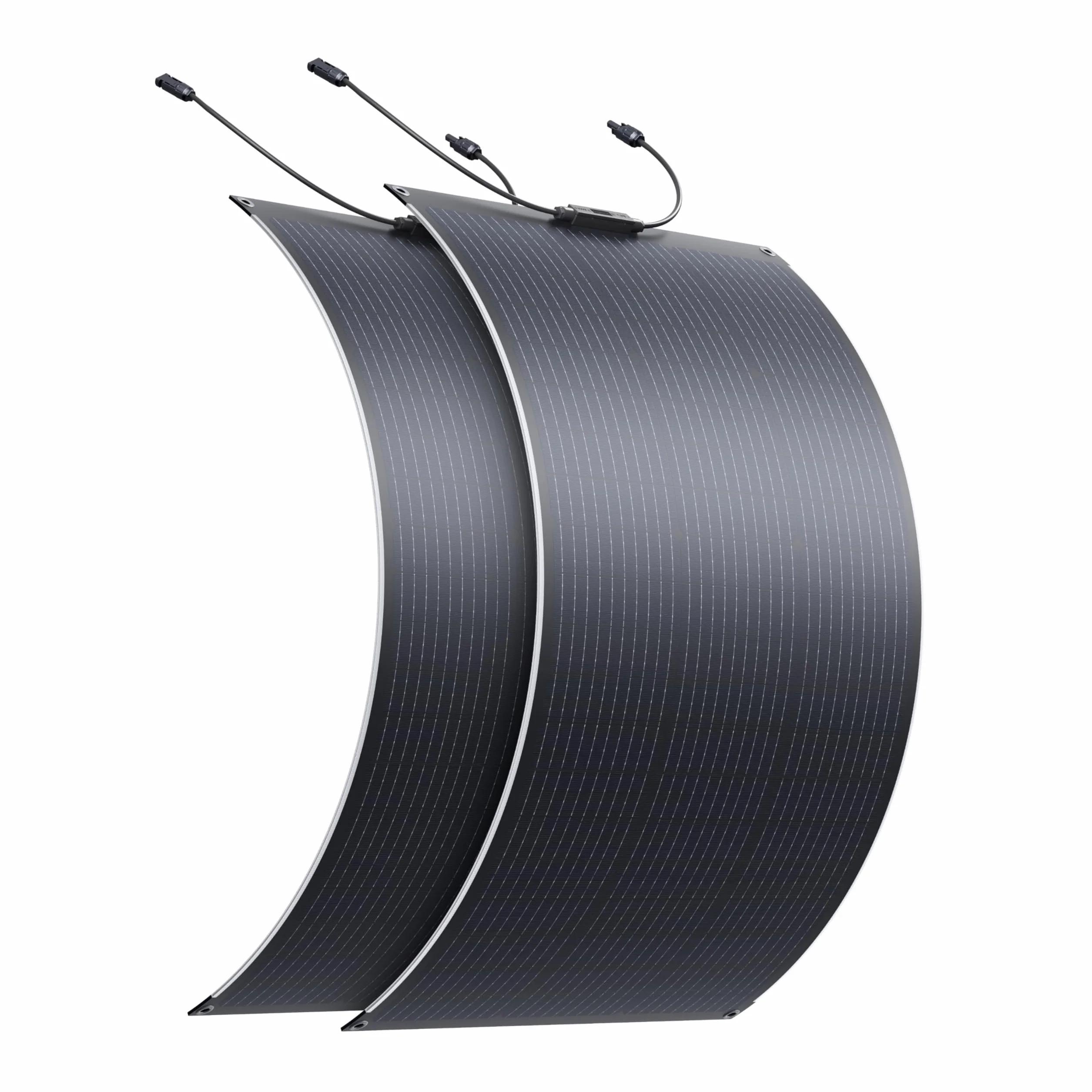 BLUETTI 2 100W pannelli solari flessibili da per sistema RVSolar 48V, efficienza 23,4%, piegabili a 240°, pannello solare IP67 per camper, campeggio, uso marino e superfici curve
