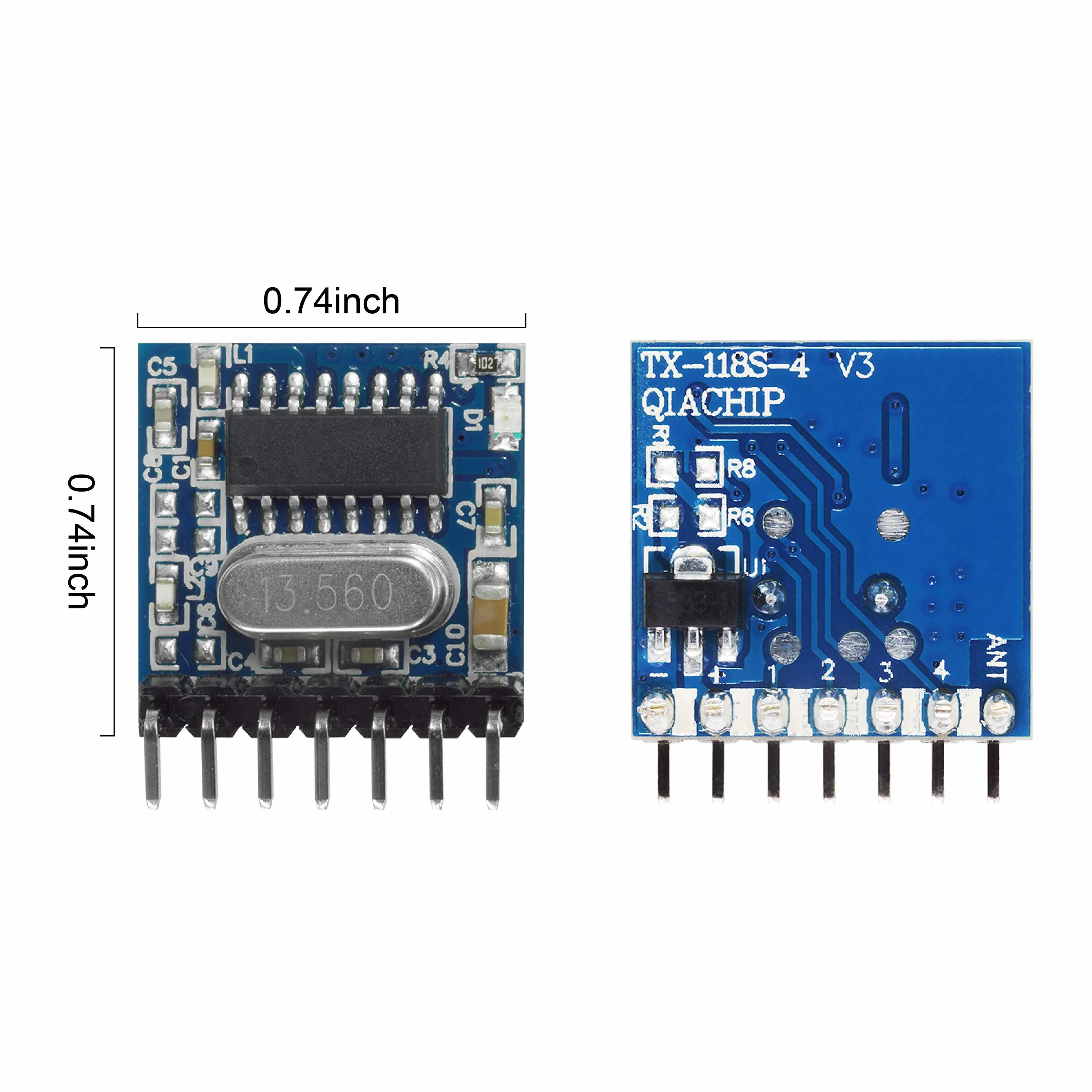 QIACHIP rx480e Radio 433mhz RF Transmitter Module Senza Fili Trasmettitore e Ricevitore Modulo Wireless 4 Canali con Antenna per Telecomando Arduino