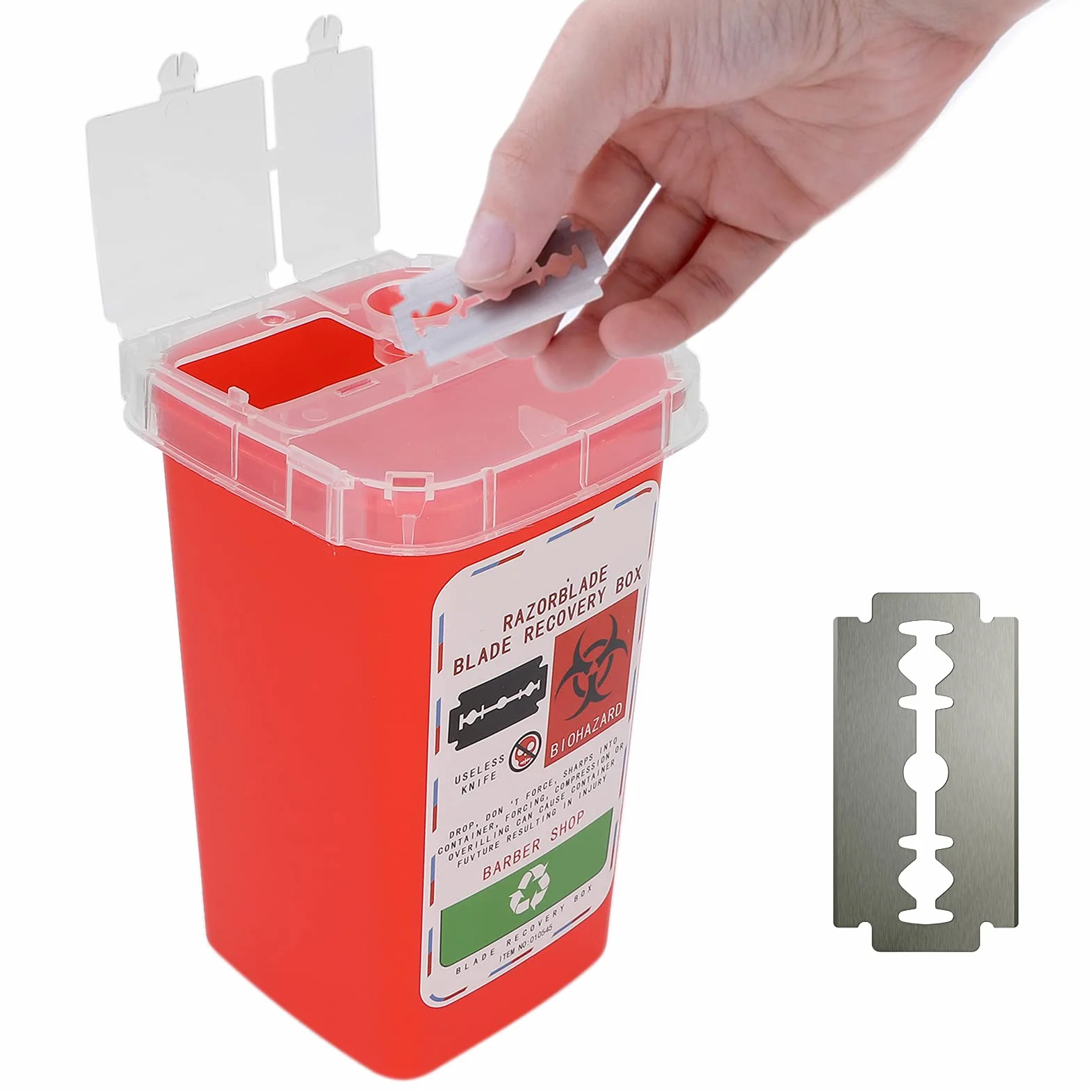 Contenitore per Lame in Plastica Resistente agli Agenti Chimici Rosso