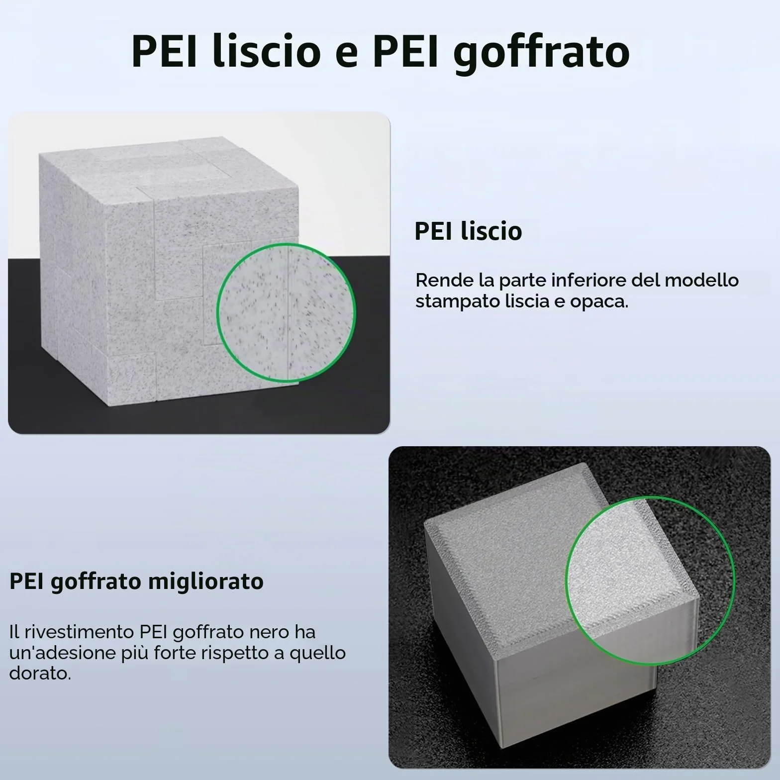 UniTak3D X2D/A1/P2S Double Sided PEI Piattaforma 257 * 257mm,Smooth+Textured Build Plate, Bed Plate Compatible with Bambu Lab X2D/A1/X1/X1C/X1E/P1P/P1S Stampanti 3D-Flexible Magnet NOT Included