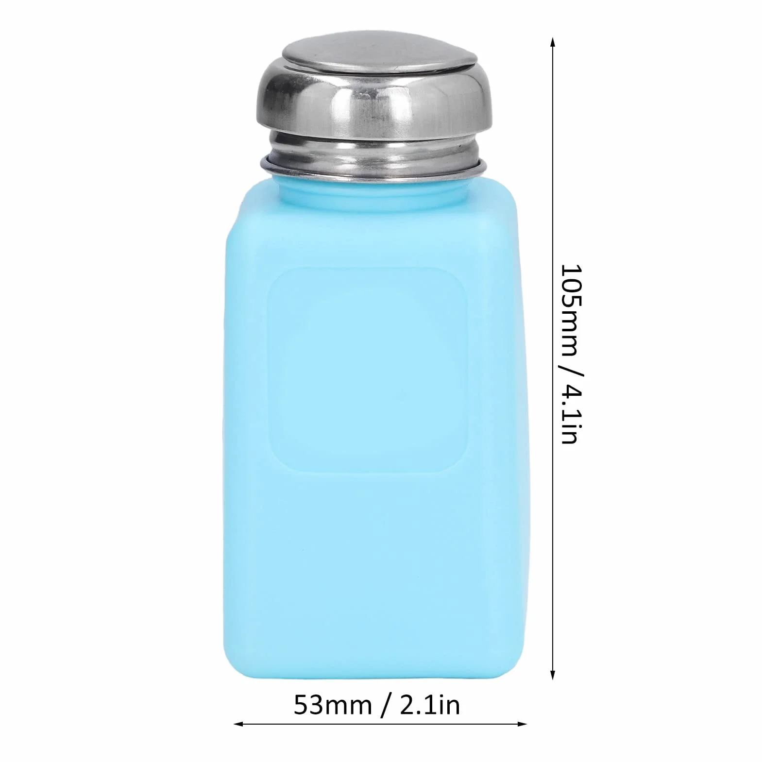 Erogatore di Solvente 200 ml ESD Sicuro, Flacone con Pompa in Acciaio Inossidabile Blu