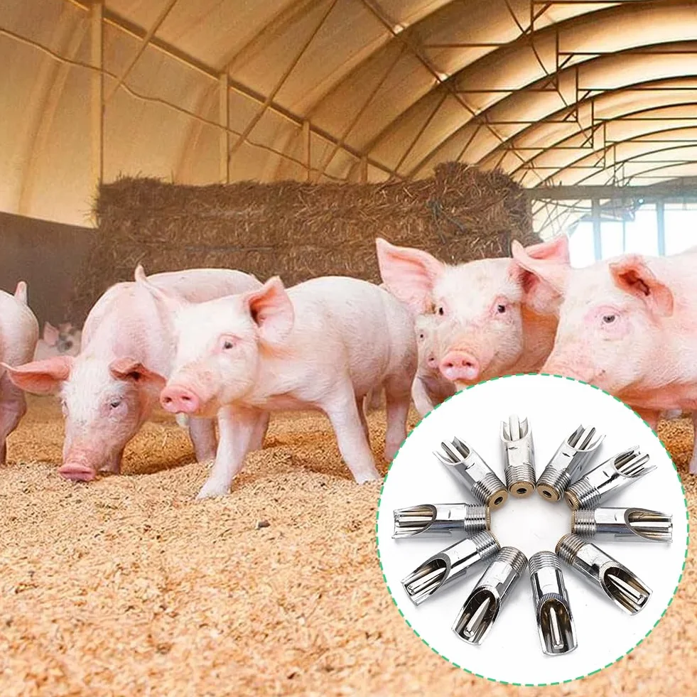 Pig Nipple Waterer Stainless Steel Automatic for Piglets Hog Farm Accessories