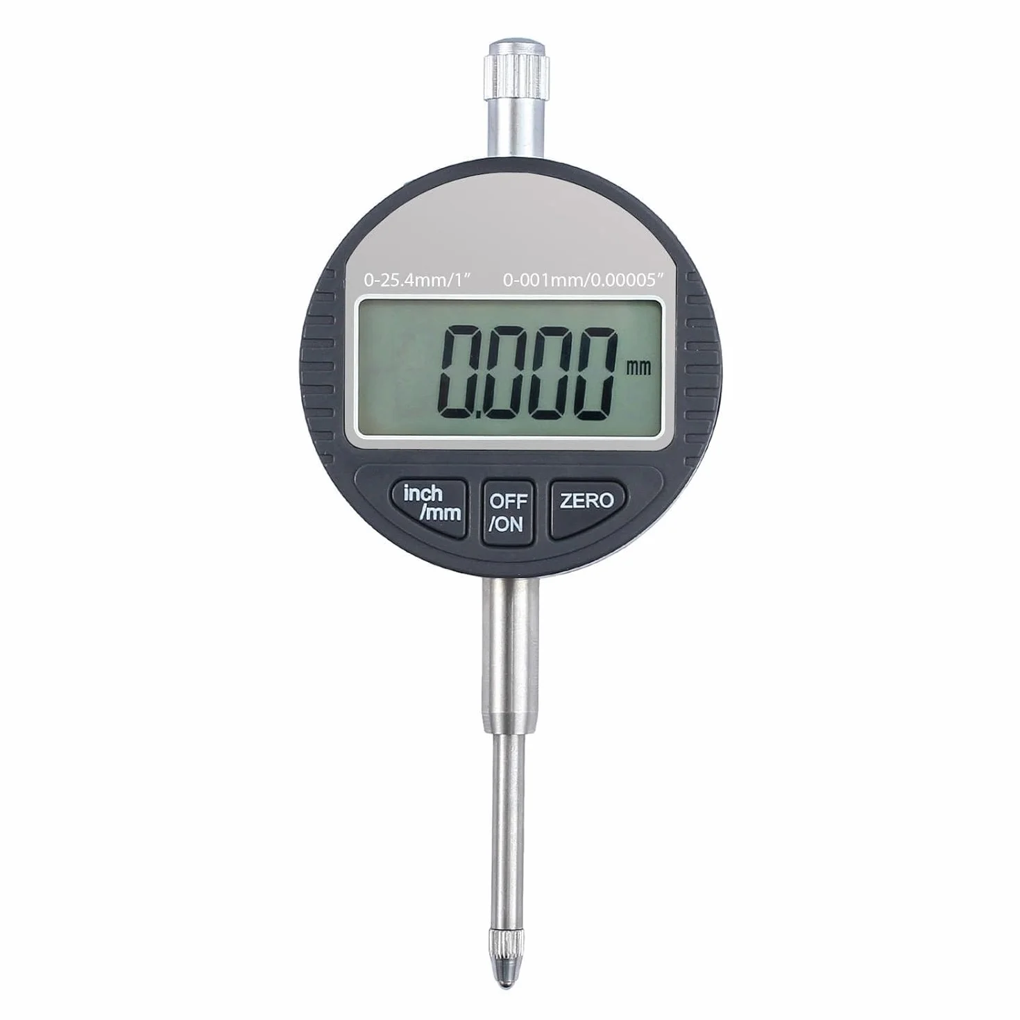 AUTOUTLET Comparatore Micrometro Millesimale DTI 0,001/0,00005” Indicatore a Quadrante Digitale Calibro di Precisione da 0-25,4 mm/1'' Indicatore Elettronico