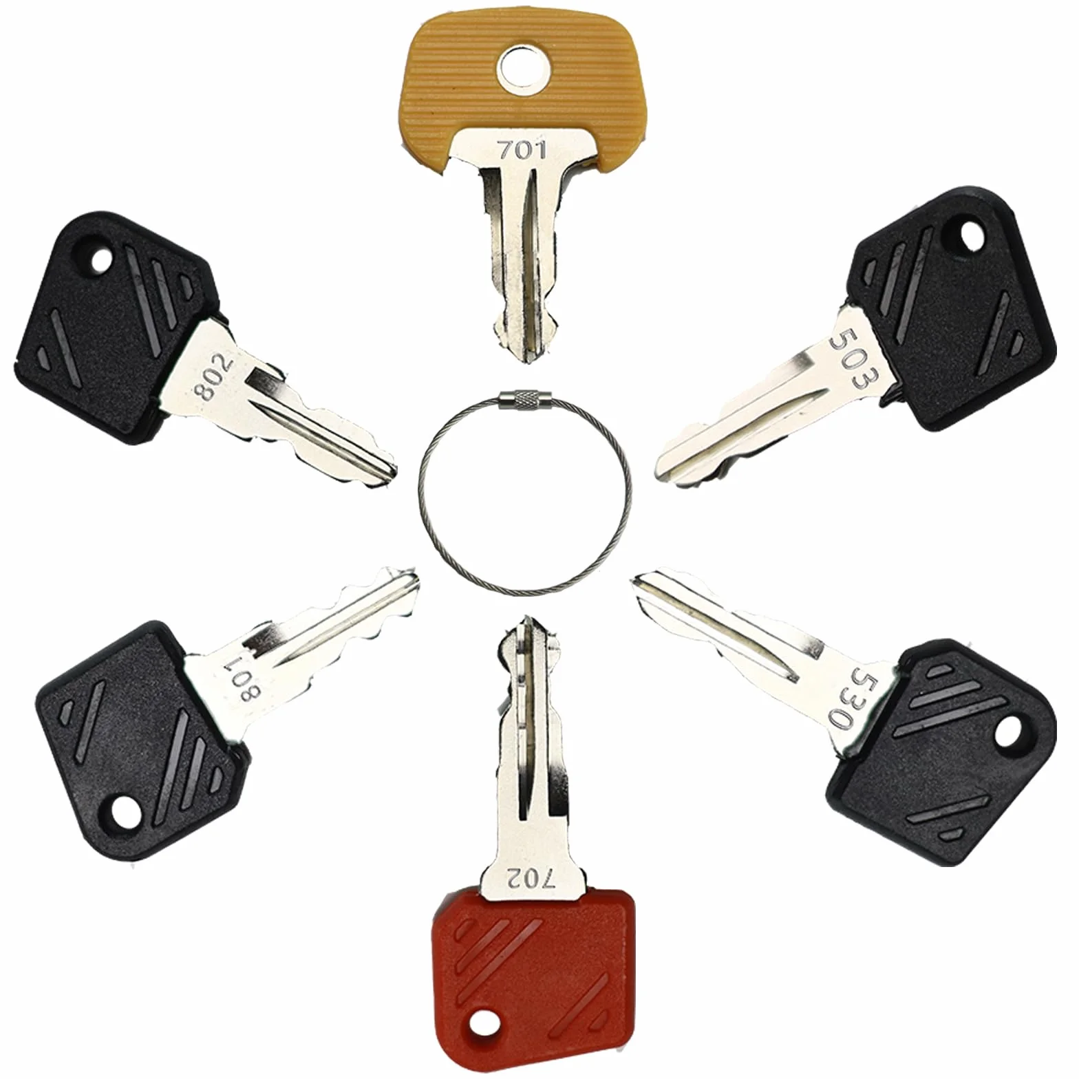 Set di 6 chiavi di accensione per carrello elevatore compatibile Linde Jungheinrich HELI 503 530 701 702 801 802