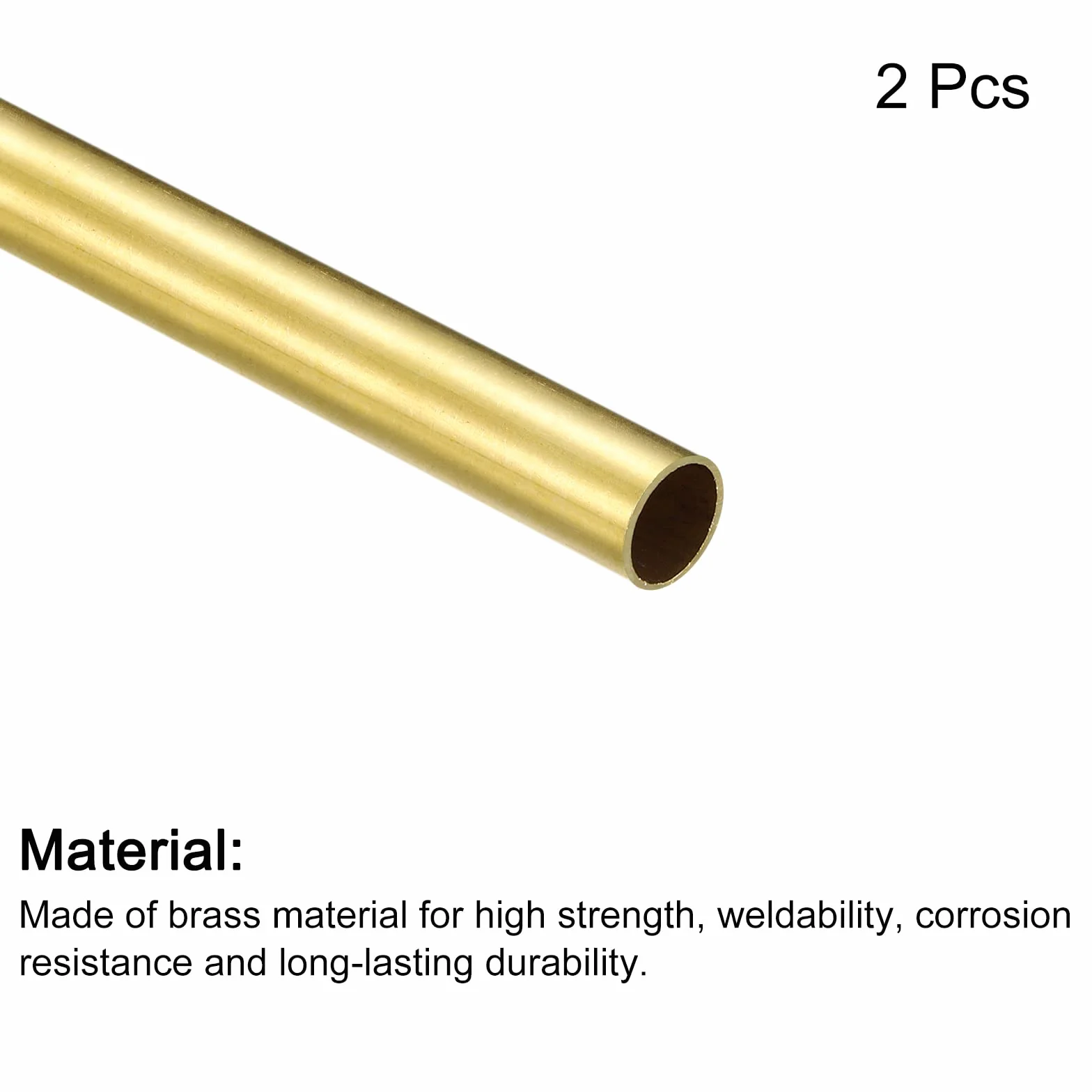 QUARKZMAN Ottone Tubo 8mm OD 0.5mm Parete 250mm Lunghezza Rotondo Tubazione 2pz