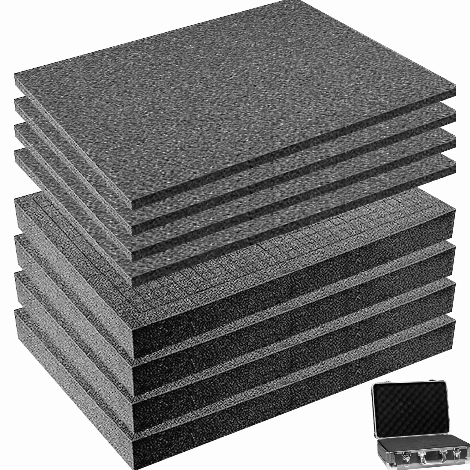 8 pezzi schiuma a forma di cubo, inserto in schiuma per utensili da ritagliare e fotocamera, 2,5 mm, 4 + 10 mm x 4