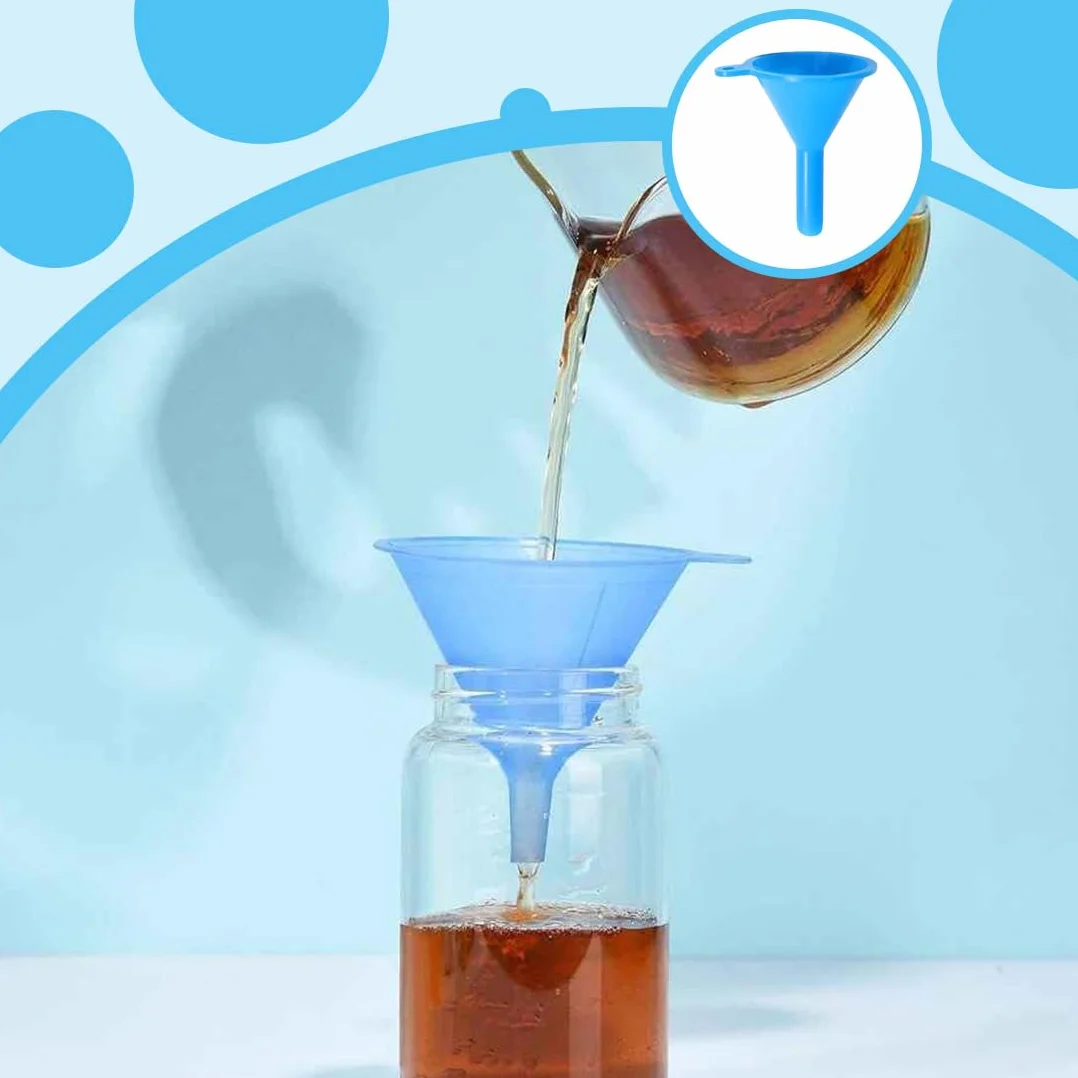Imbuto piccolo,Piccolo imbuto in plastica, 12 pezzi, mini imbuto per riempire bottiglie, bicchieri, profumi, polveri, oli essenziali, shampoo, sabbia, bottiglie da laboratorio
