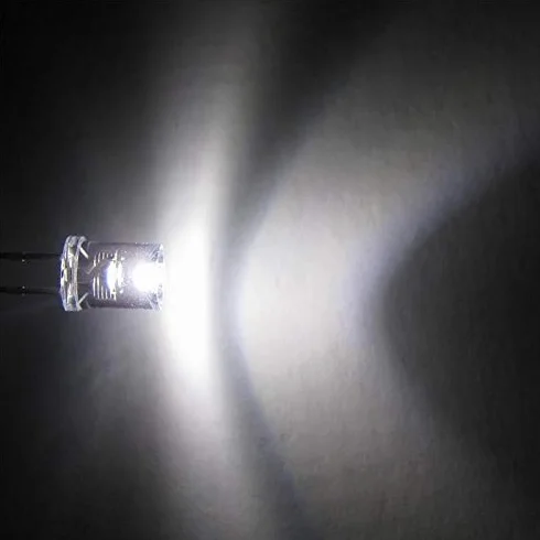 Set di 50 LED 5mm lente trasparente concava - BIANCO CALDO, diodo a emissione luminosa, cablato, diodo luminoso, come componente