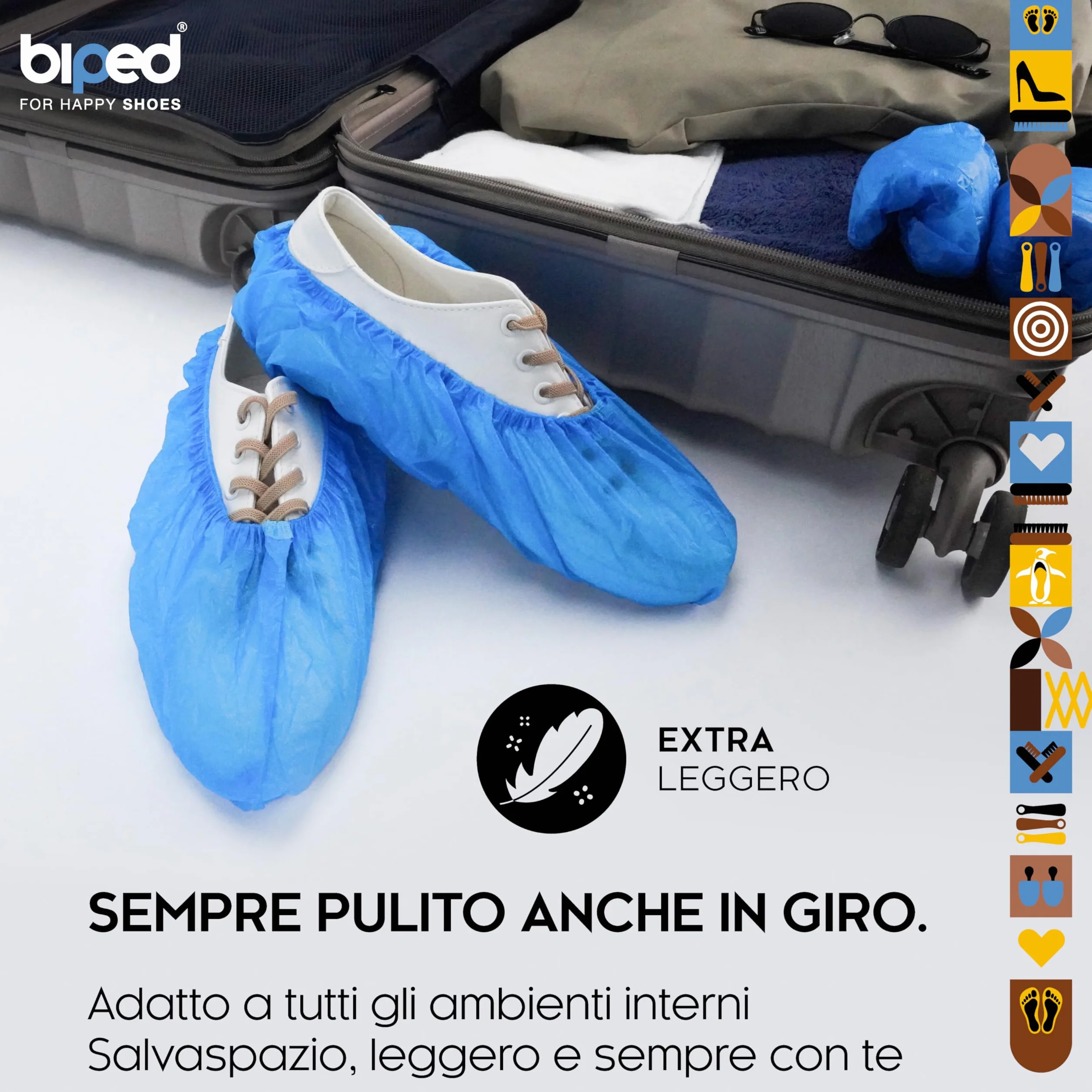 biped Copriscarpe monouso 100 pezzi – Antiscivolo, impermeabili, senza lattice – Taglia unica
