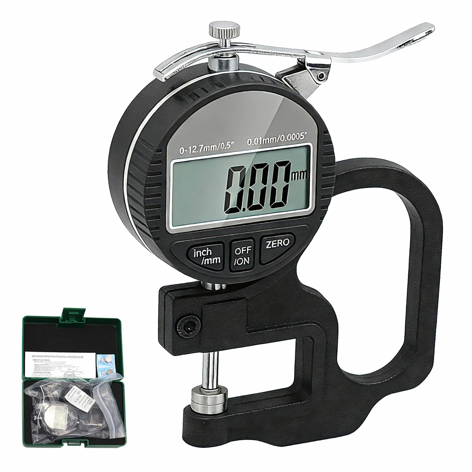 Misuratore di spessore digitale 0-12,7 mm precisione 0,01 μm portatile calibro spessore