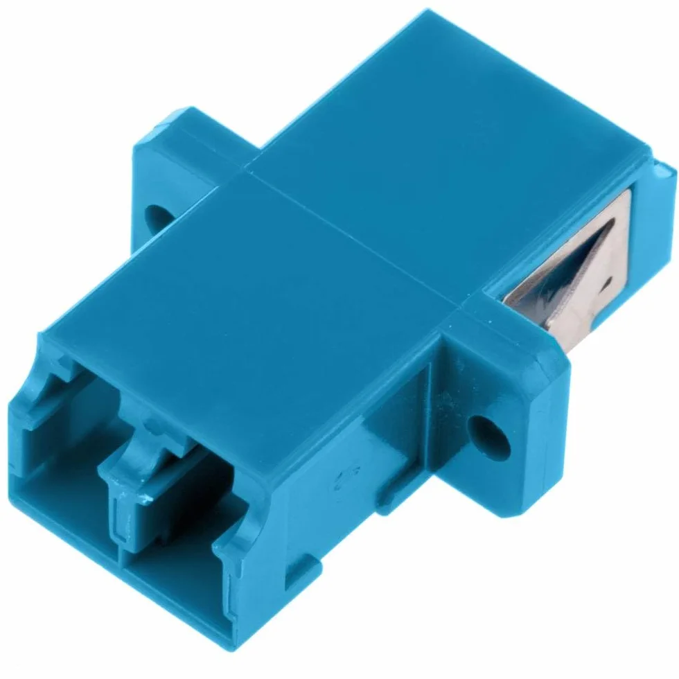 Acoplador de fibra óptica LC a LC monomodo duplex, azul